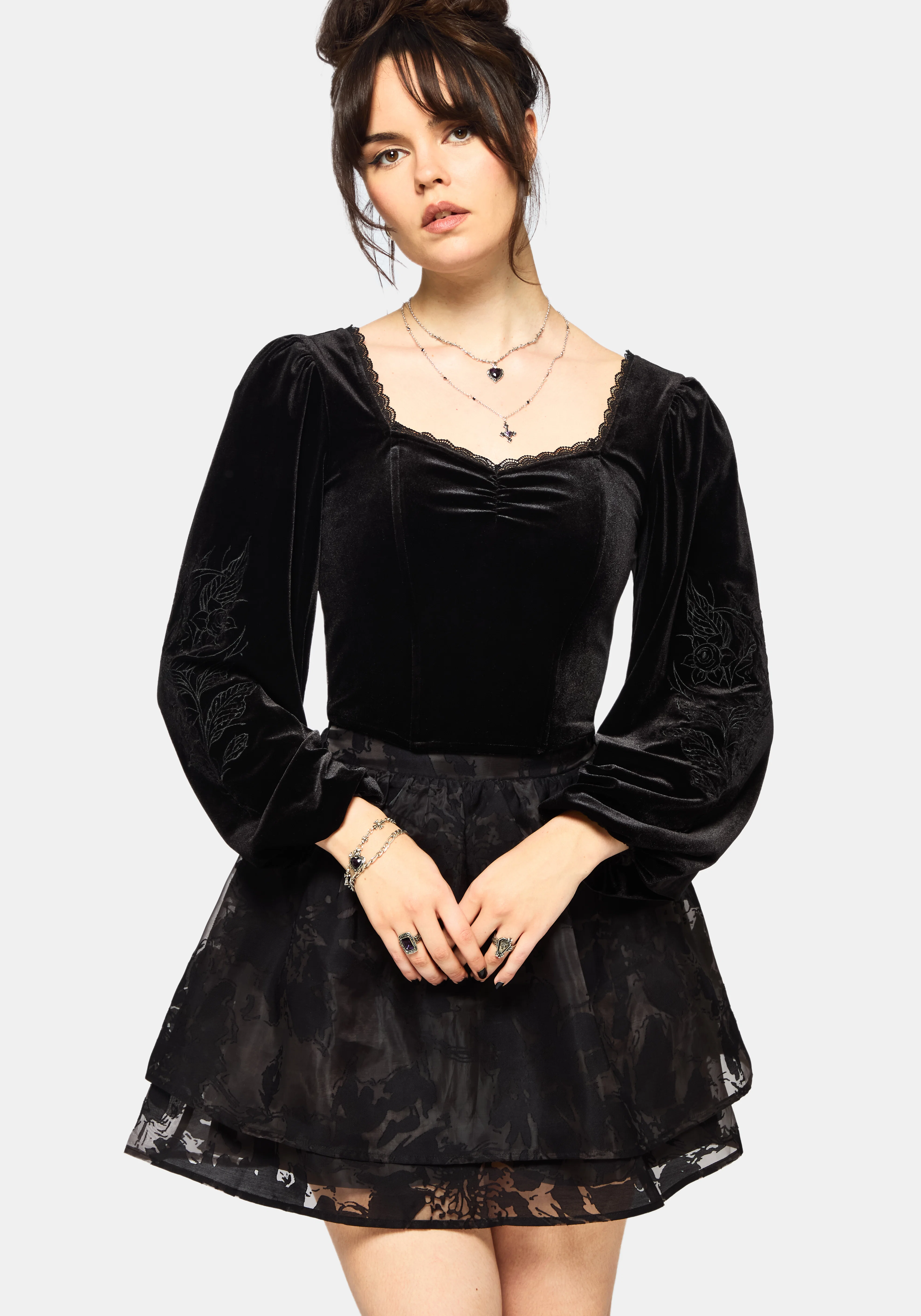 Spectre Layered Contrast Lining Mini Skirt - Image 5