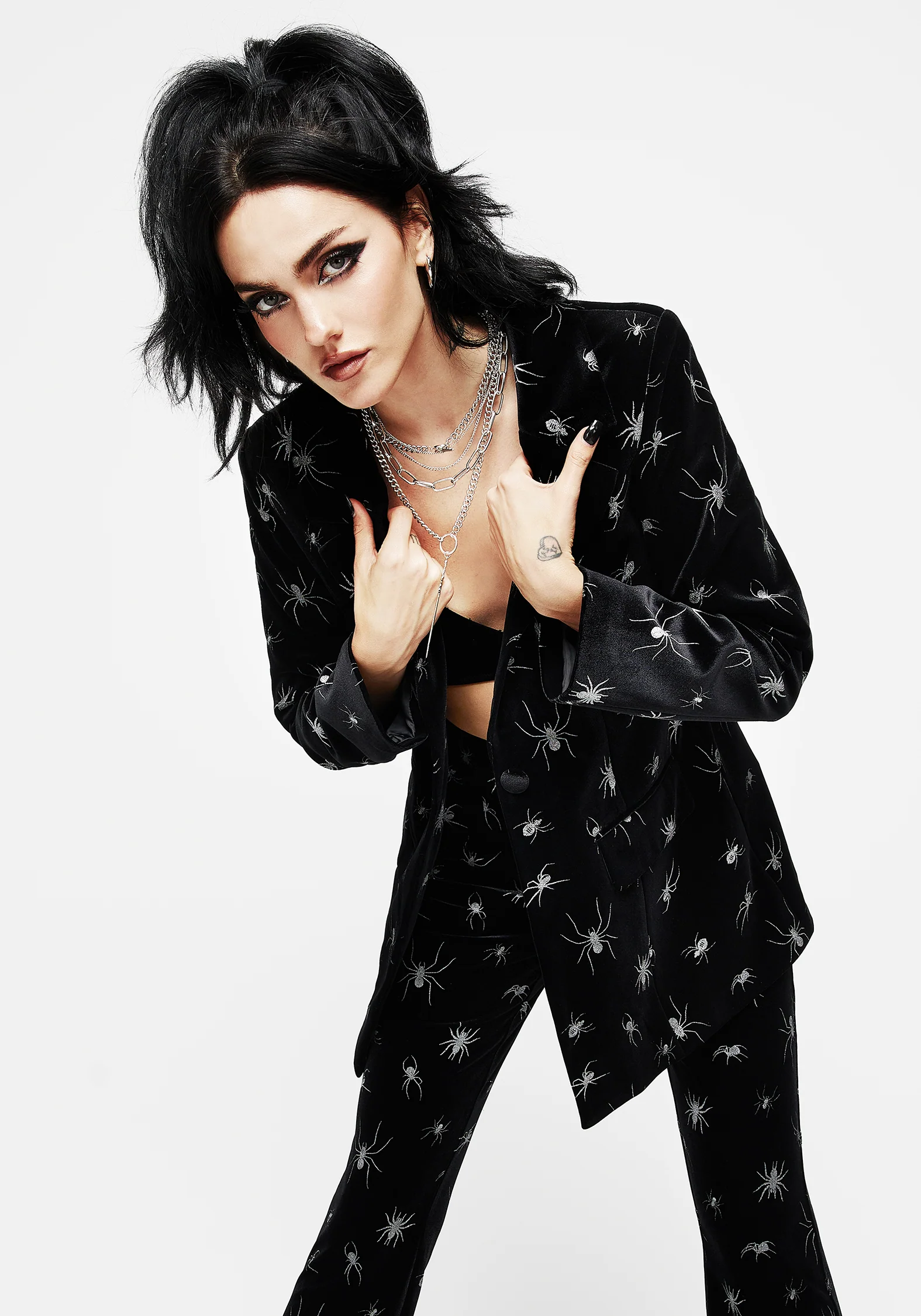 Spiro Foil Print Velour Blazer - Image 3