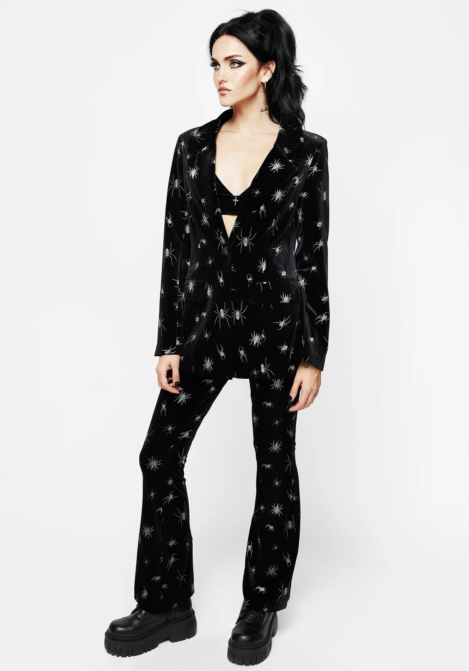 Spiro Foil Print Velour Blazer - Image 4