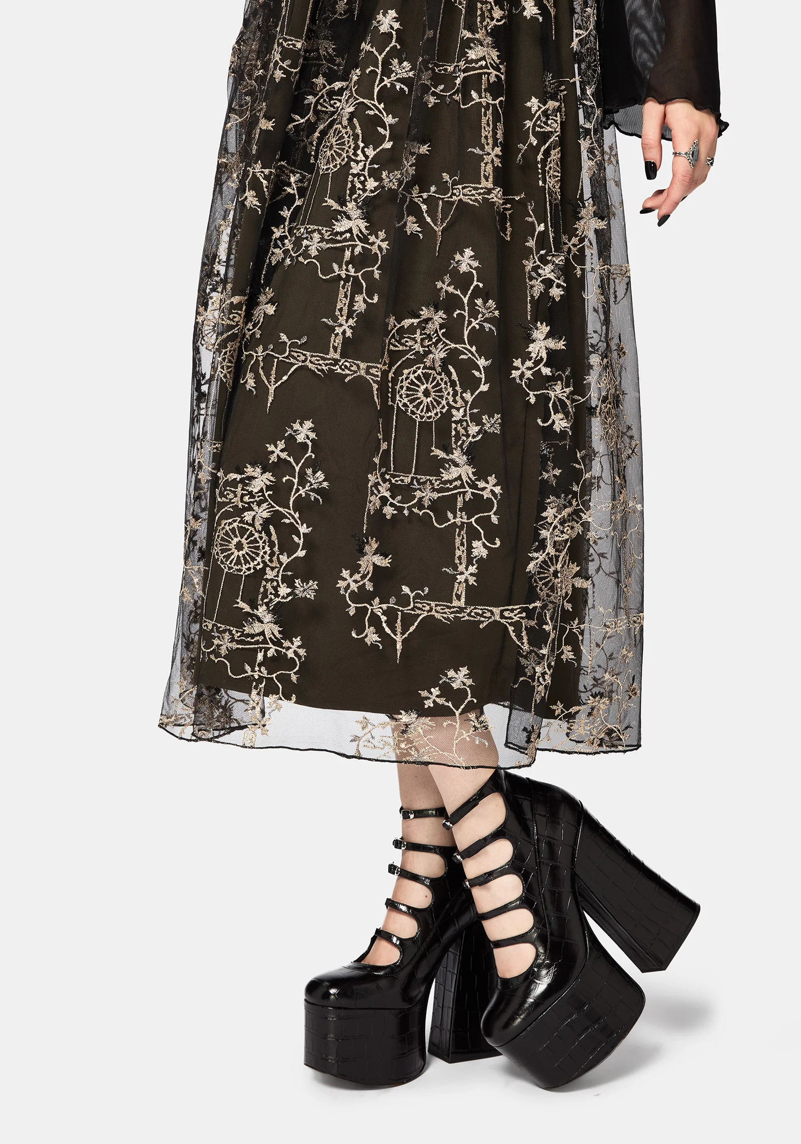 Stellar Vine Embroidery Midaxi Dress - Image 2
