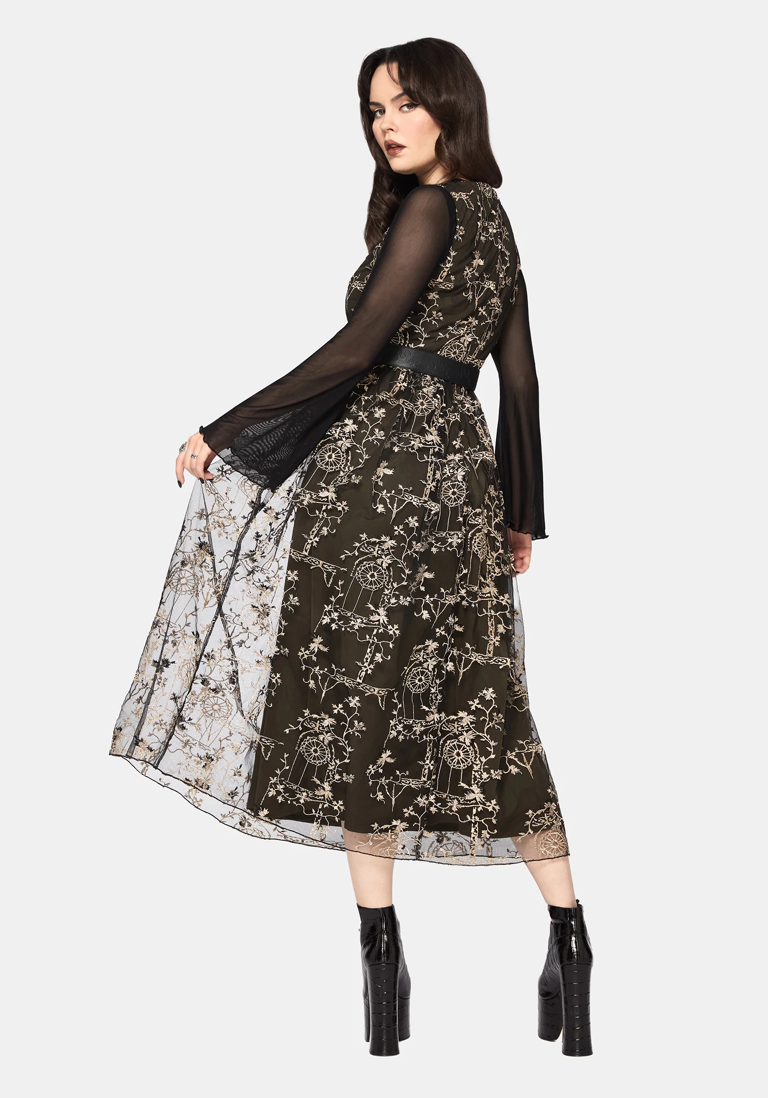 Stellar Vine Embroidery Midaxi Dress - Image 3