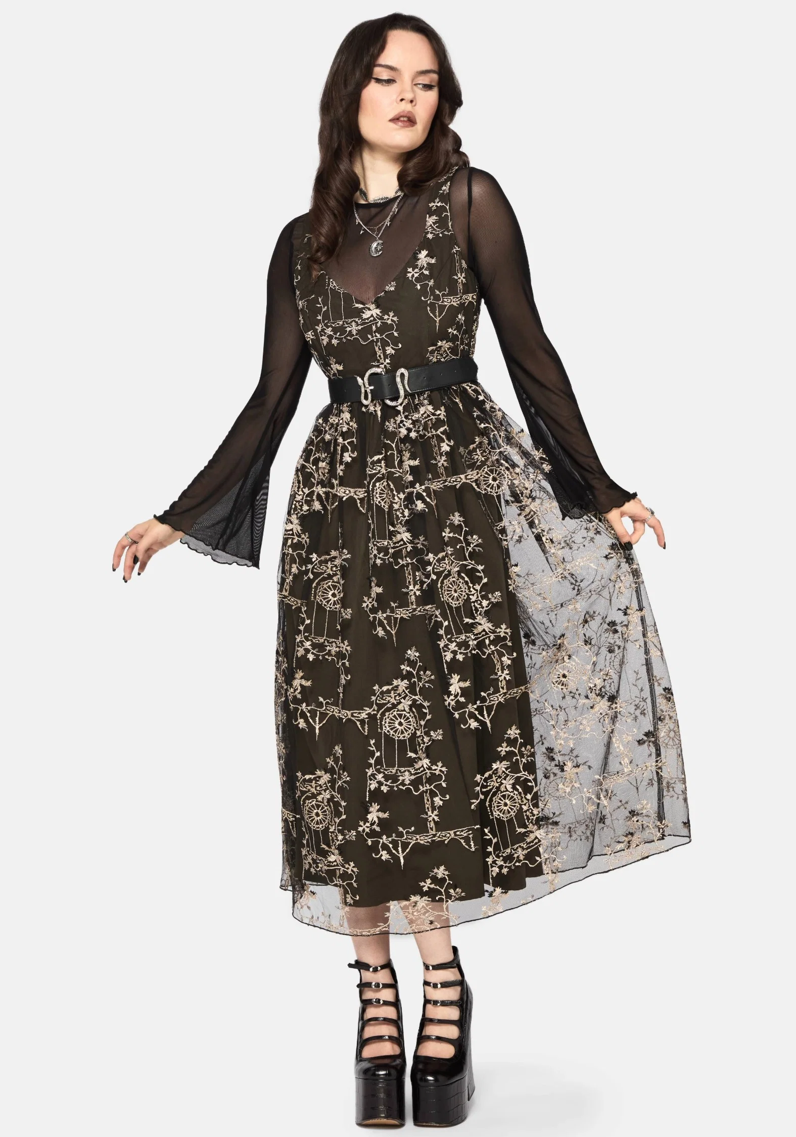 Stellar Vine Embroidery Midaxi Dress - Image 6