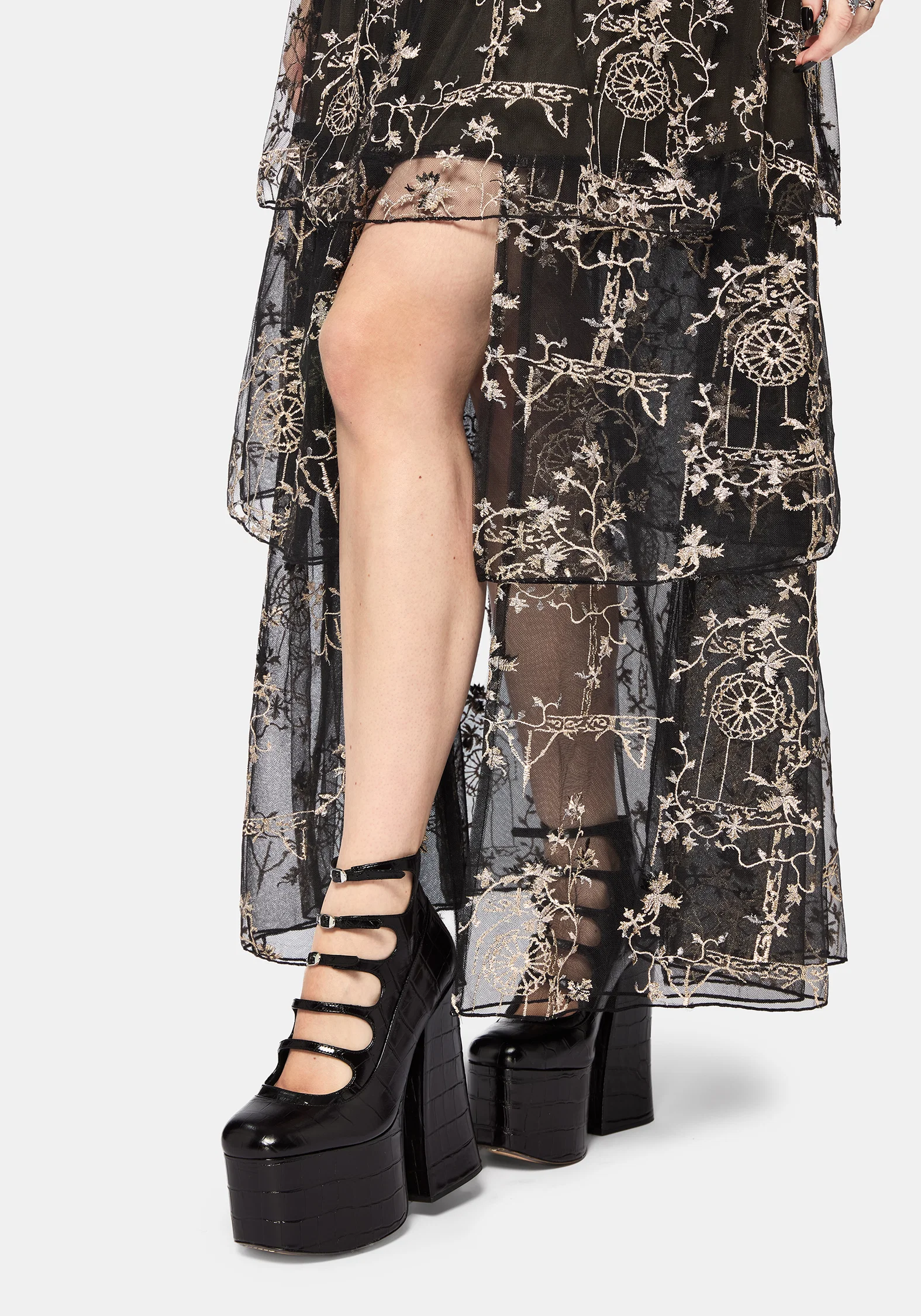 Stellar Vine Split Tiered Tulle Skirt - Image 2