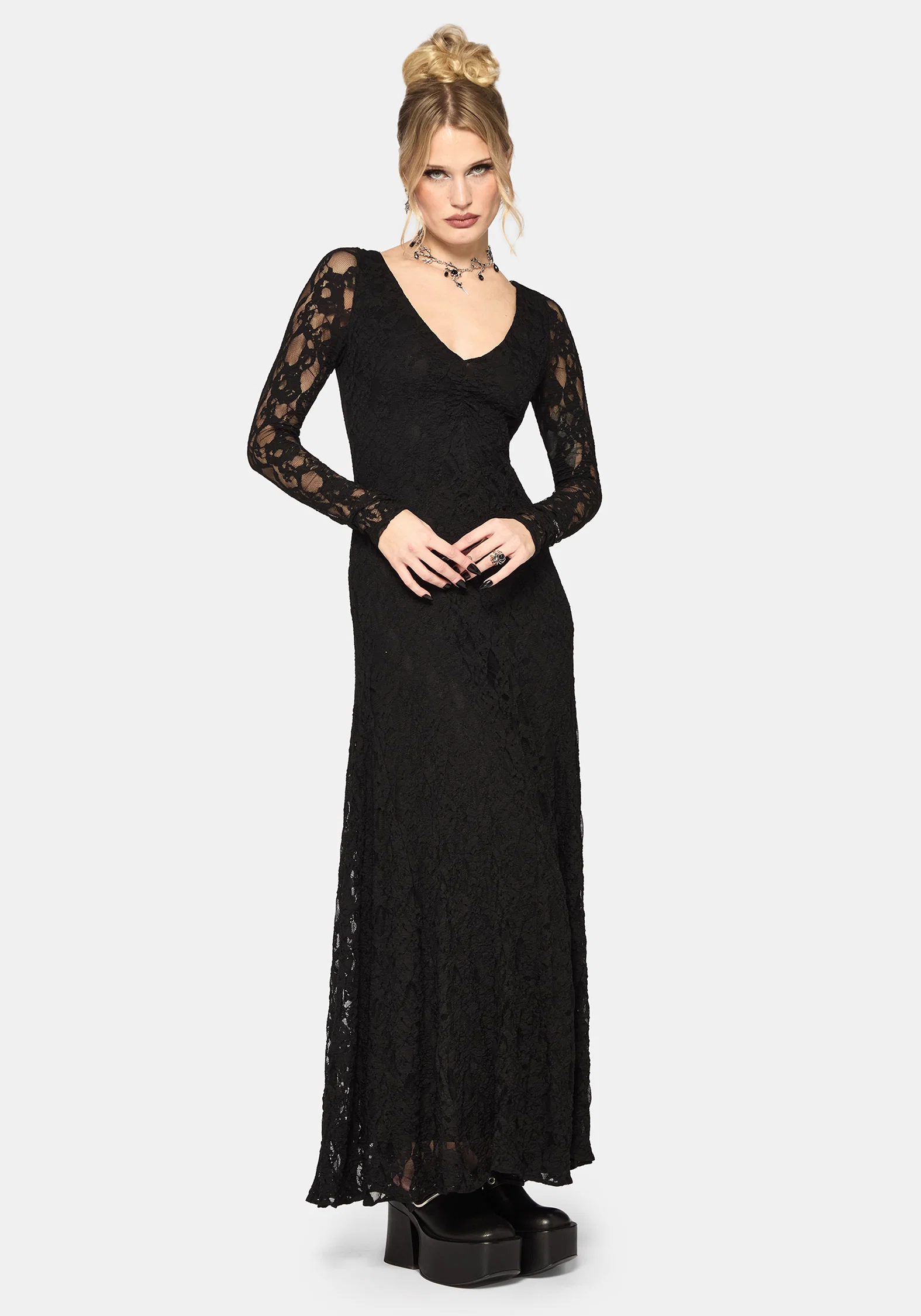 Stray Lace Long Sleeve Gown - Image 3