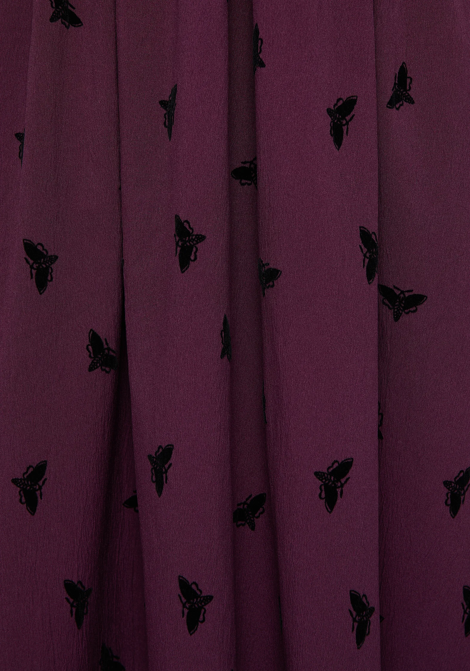 Styx Moth Flocked Velour Print Midi Dress - Image 3