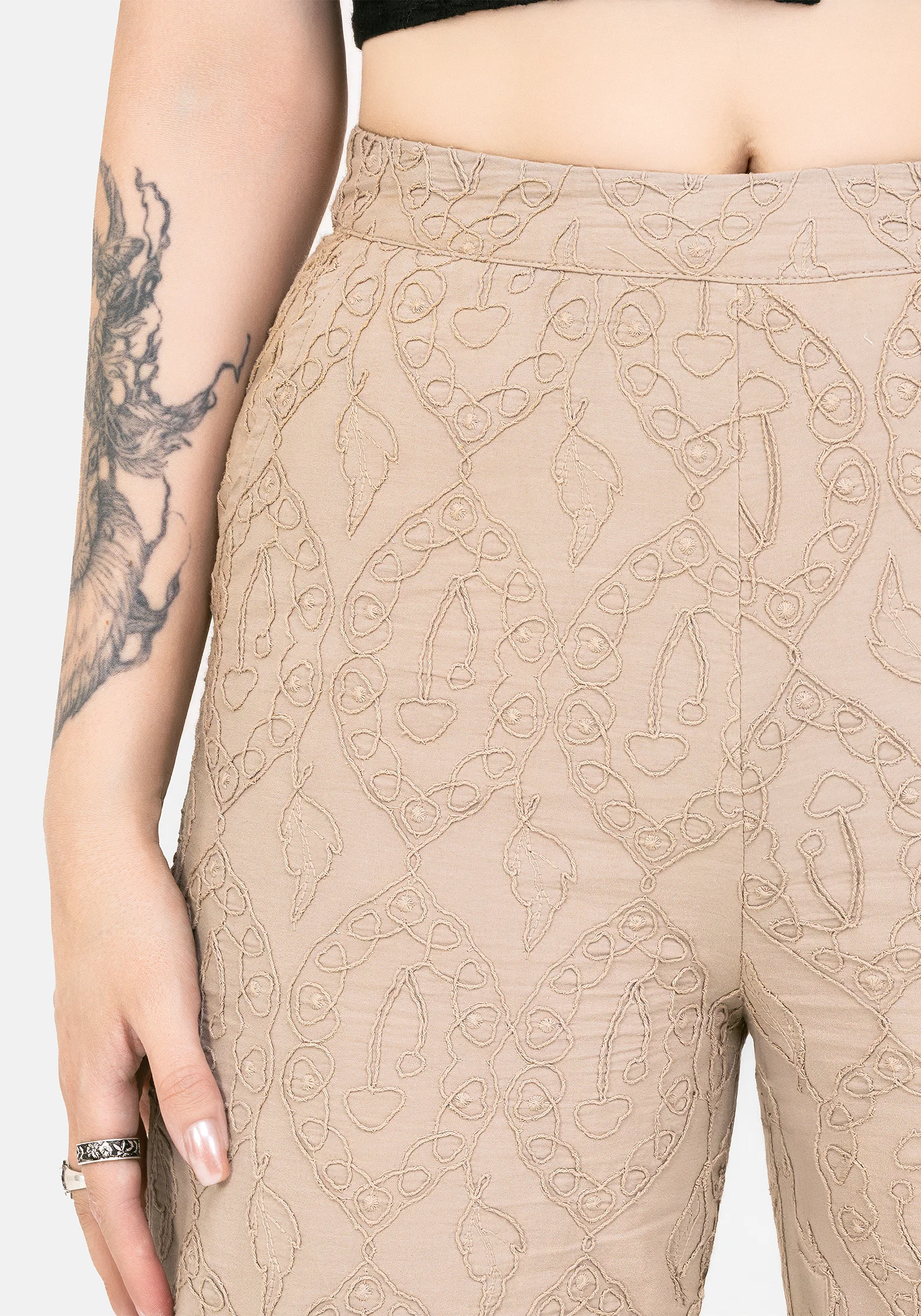 Suma Cotton Textured Pull On Tapered Trouser - Image 2