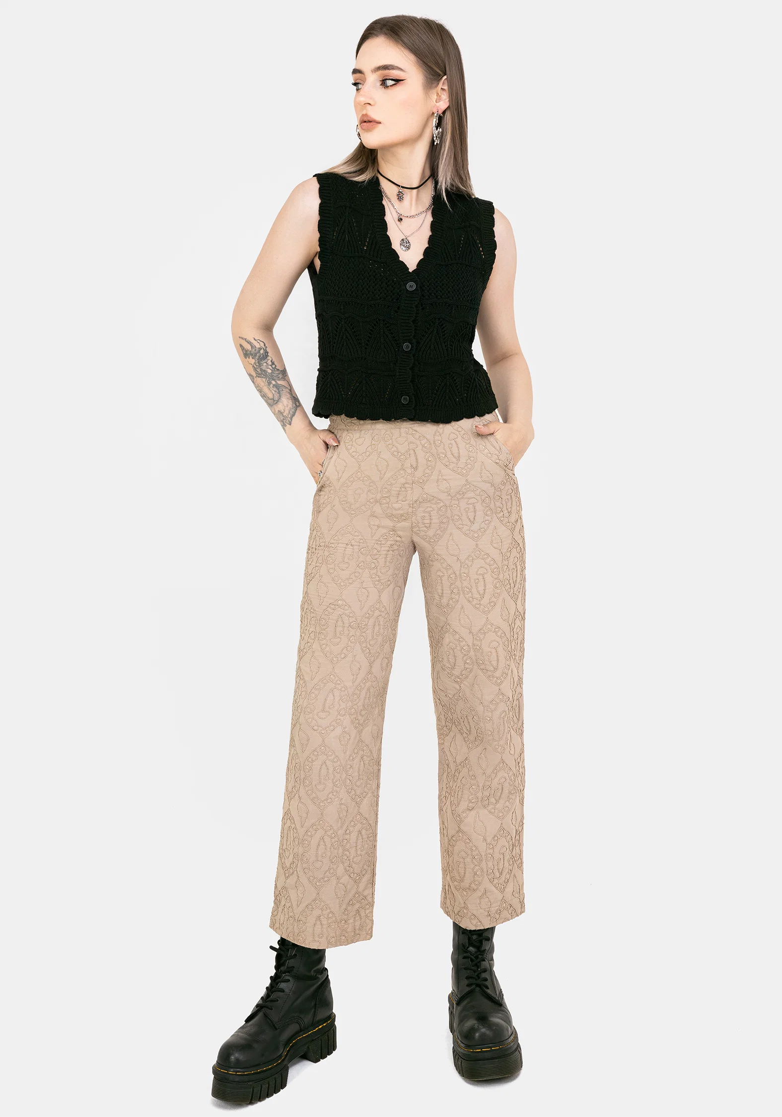 Suma Cotton Textured Pull On Tapered Trouser - Image 7