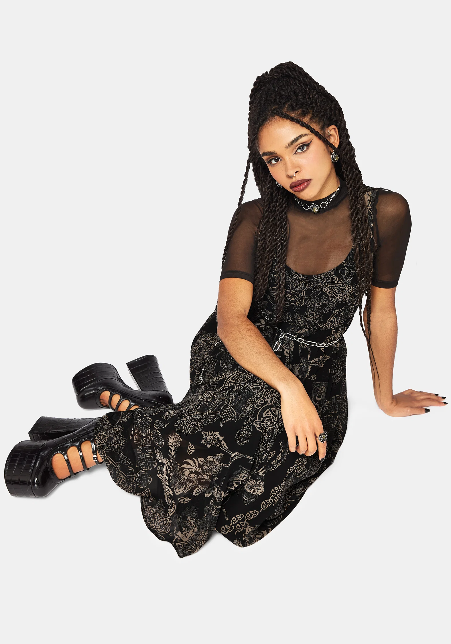 Surge Celtic Print Cami Midaxi Dress - Image 6