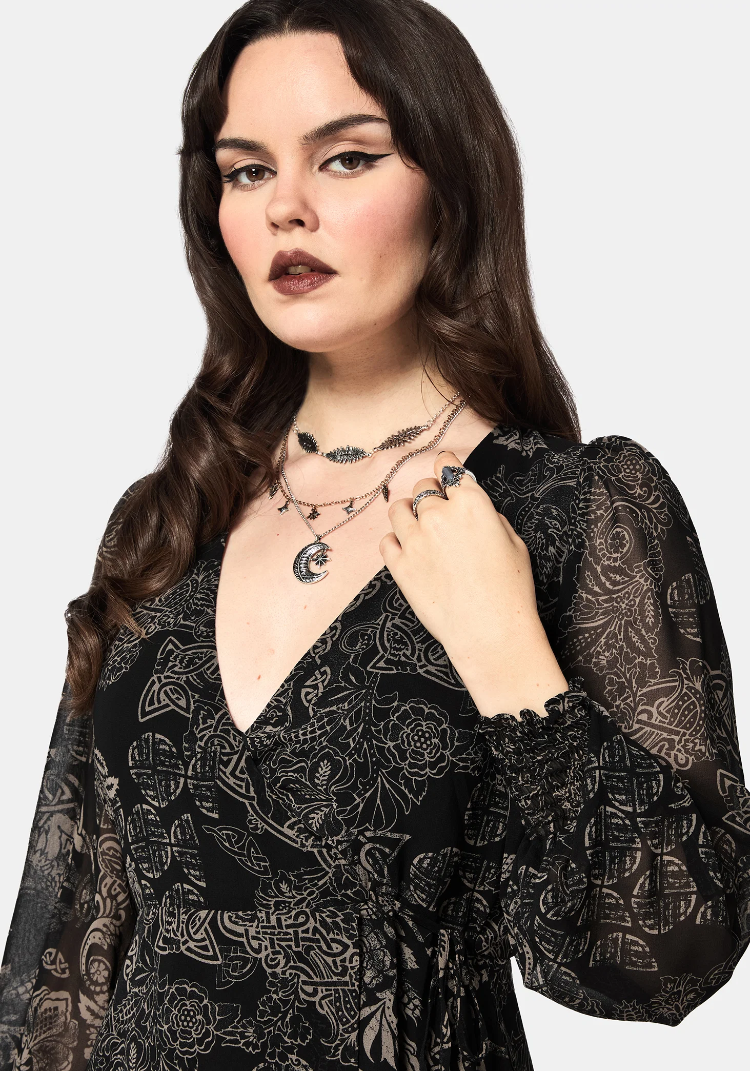 Surge Celtic Print Wrap Mini Dress - Image 2