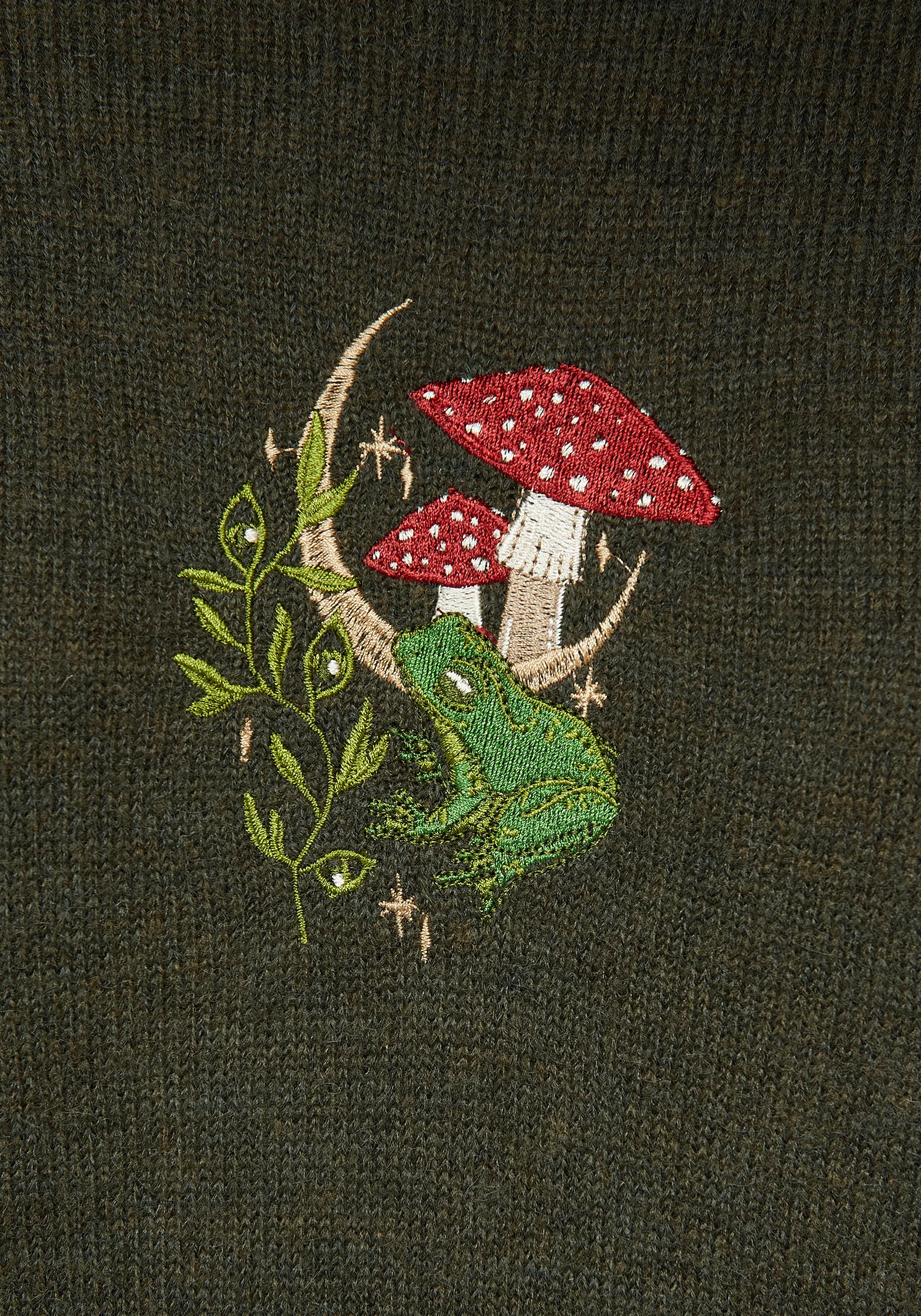 Swamplife Embroidered Cable Knit Relaxed Jumper - Image 2