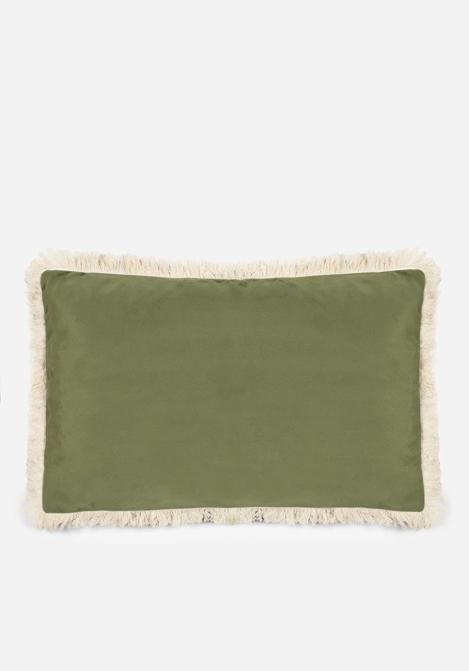 Swamplife Embroidered Velour Rectangle Fringe Cushion - Image 3