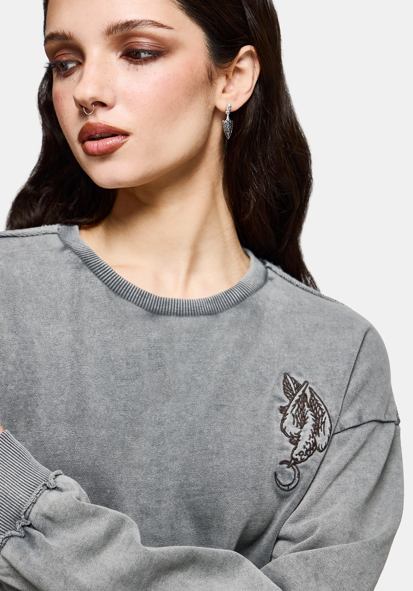 Sylph Fallen Dove Embroidered Sweatshirt - Image 2