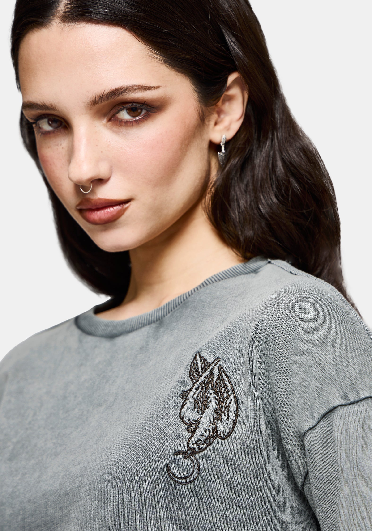 Sylph Fallen Dove Embroidered Sweatshirt - Image 5