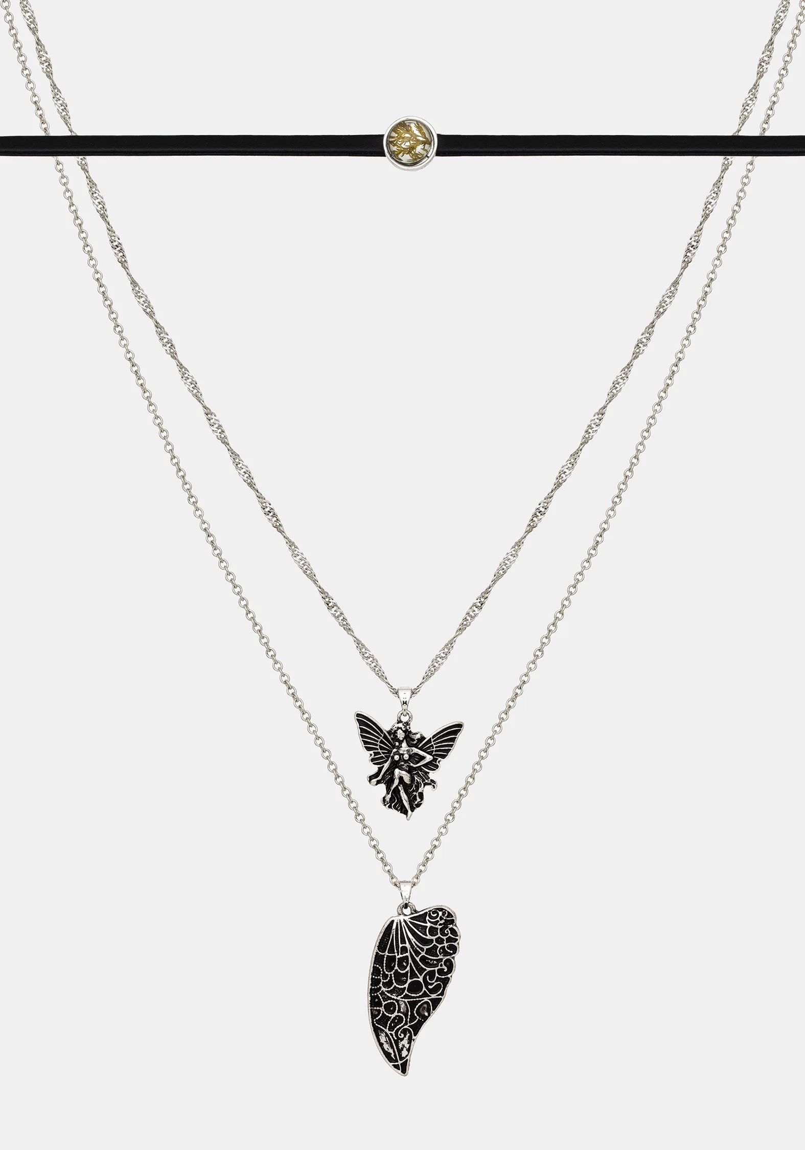 Sylvaine Fairy Trapped Flower Layered Necklace - Image 4