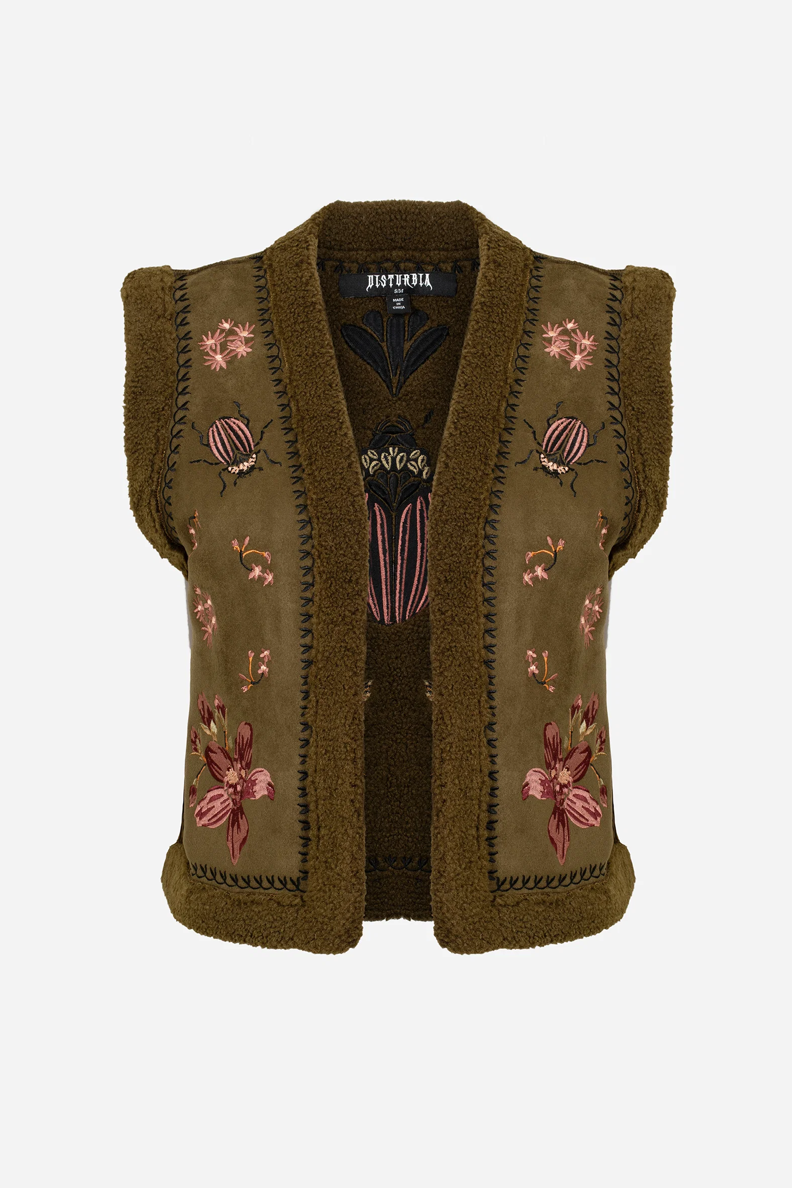 Sylvara Borg Embroidered Bug Gilet - Image 12