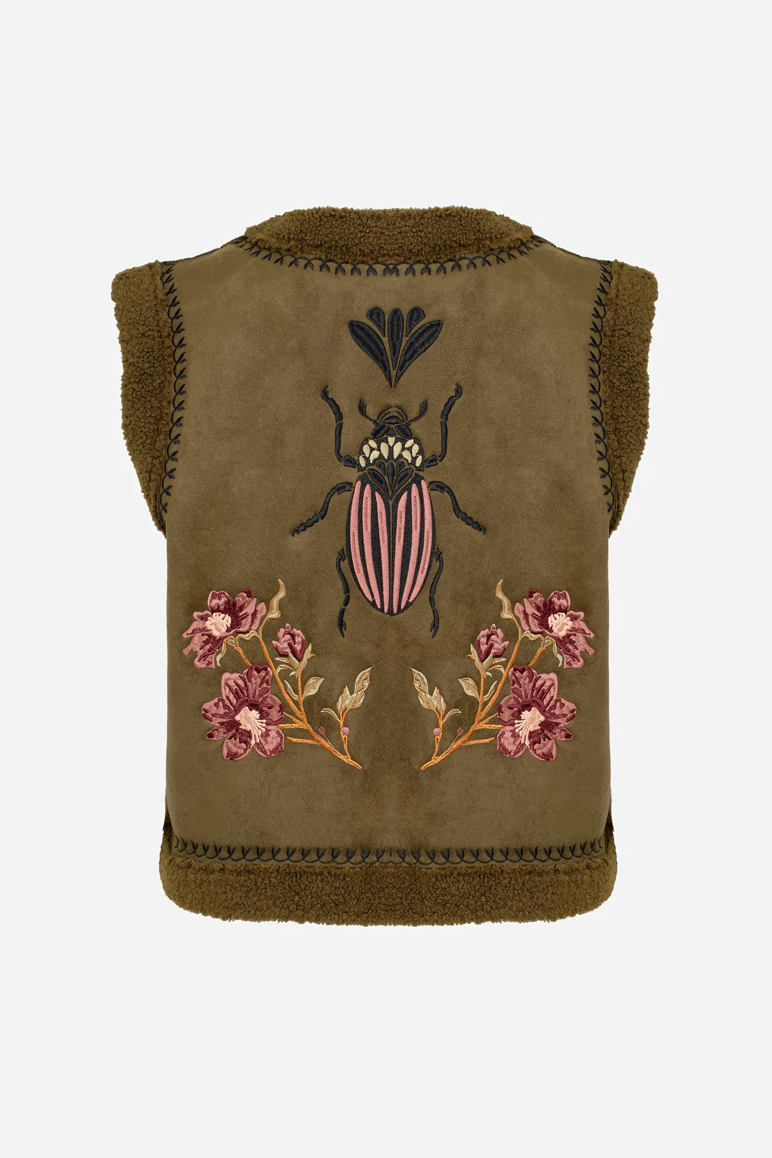 Sylvara Borg Embroidered Bug Gilet - Image 14