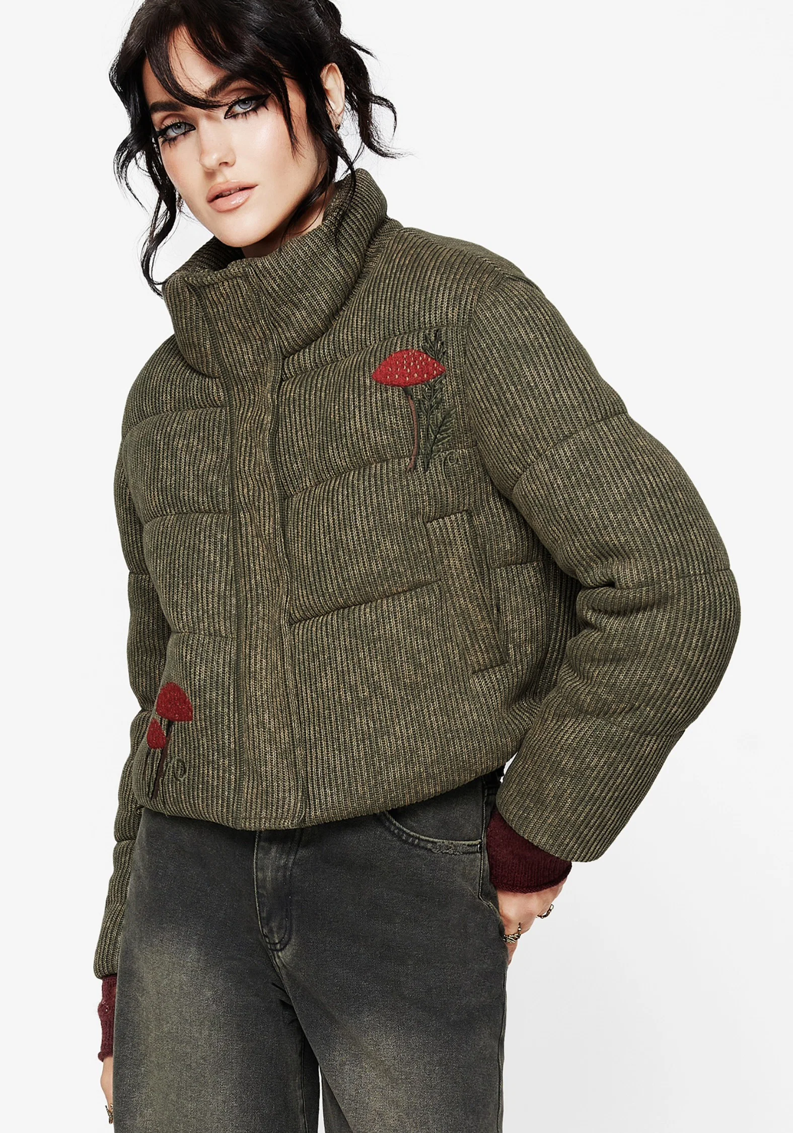 Sylvia Embroidered Knit Bomber Jacket - Image 5