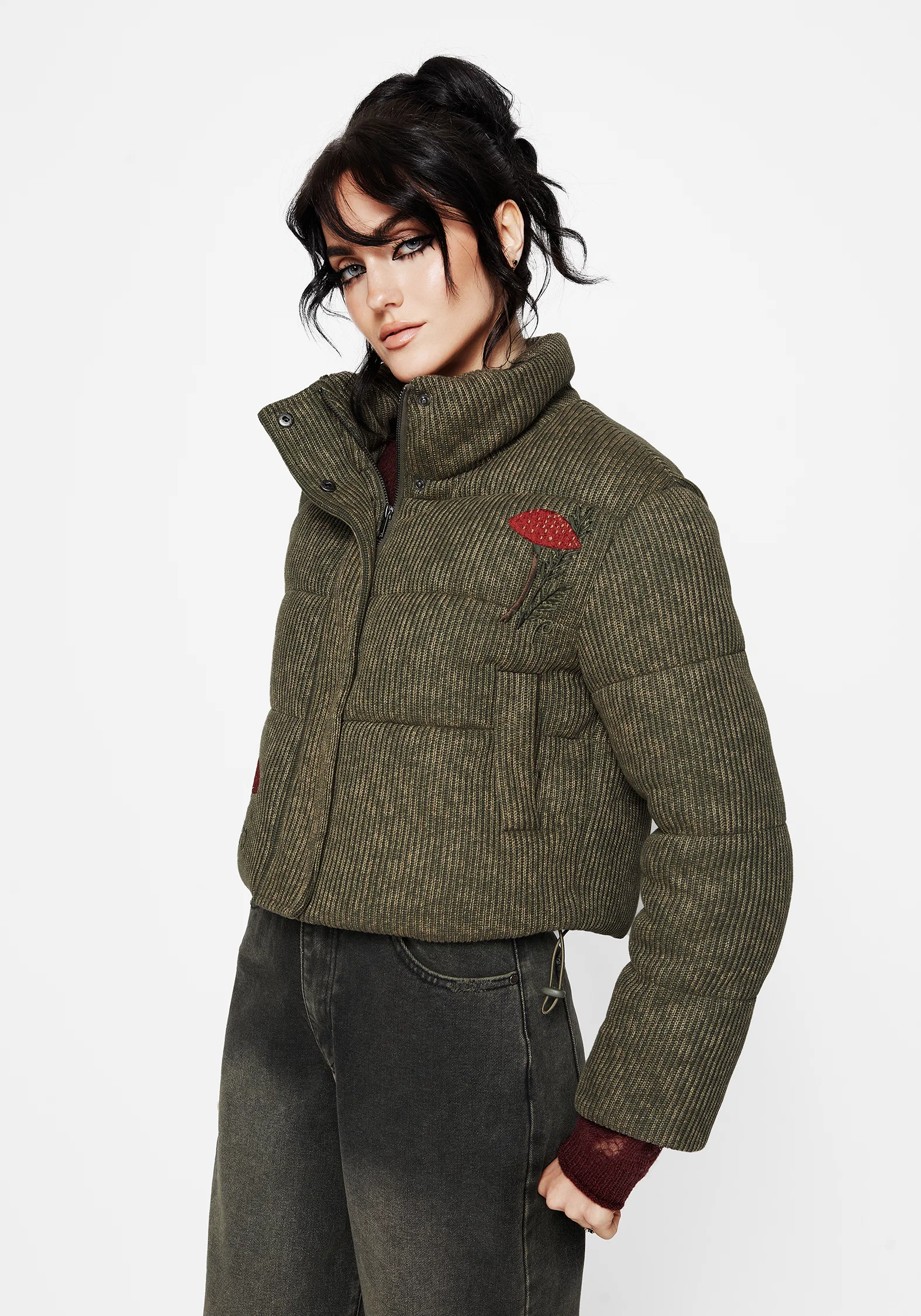 Sylvia Embroidered Knit Bomber Jacket - Image 7