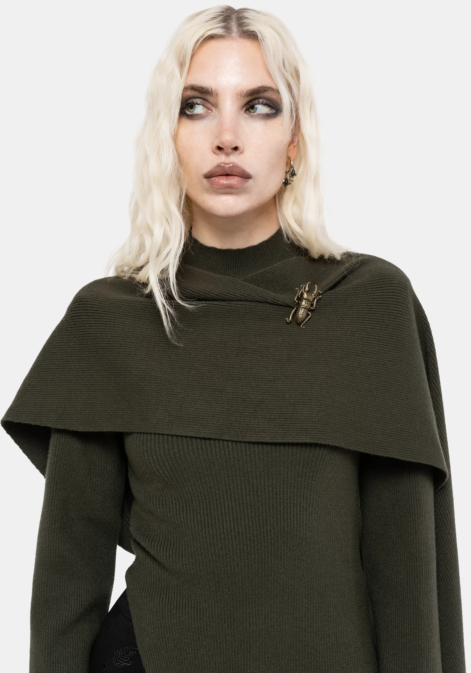 Symphony Scarf Cape Flare Knit Top - Image 4