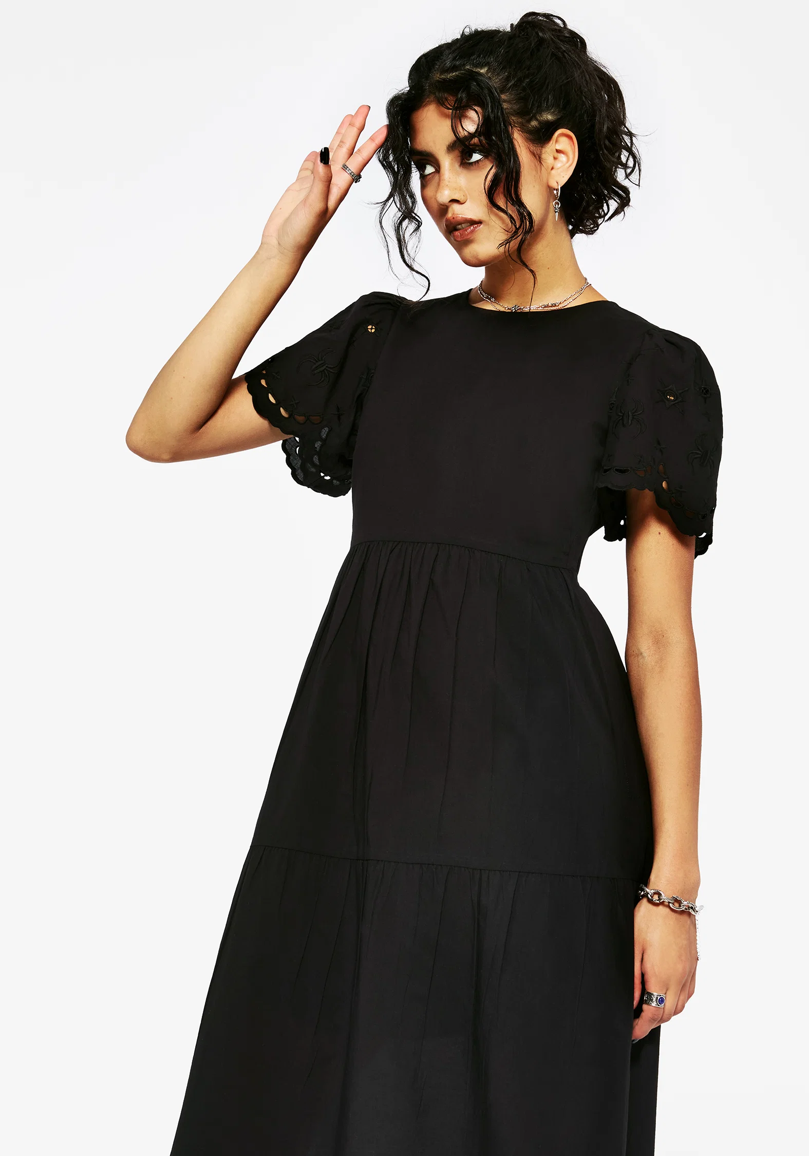 Synthweb Cotton Broderie Hem Midaxi Dress - Image 4