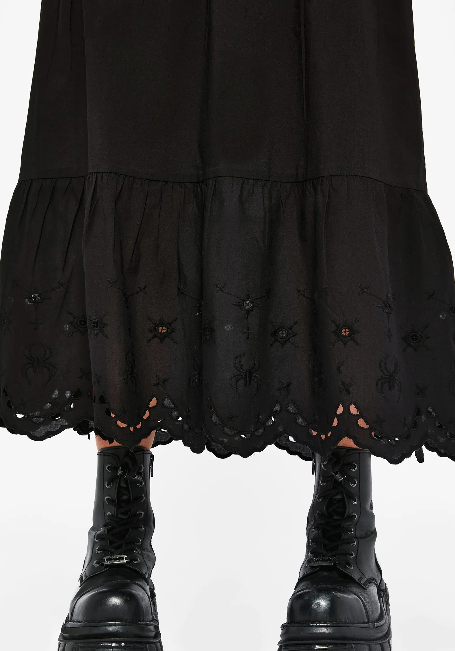 Synthweb Cotton Broderie Hem Midaxi Dress - Image 6