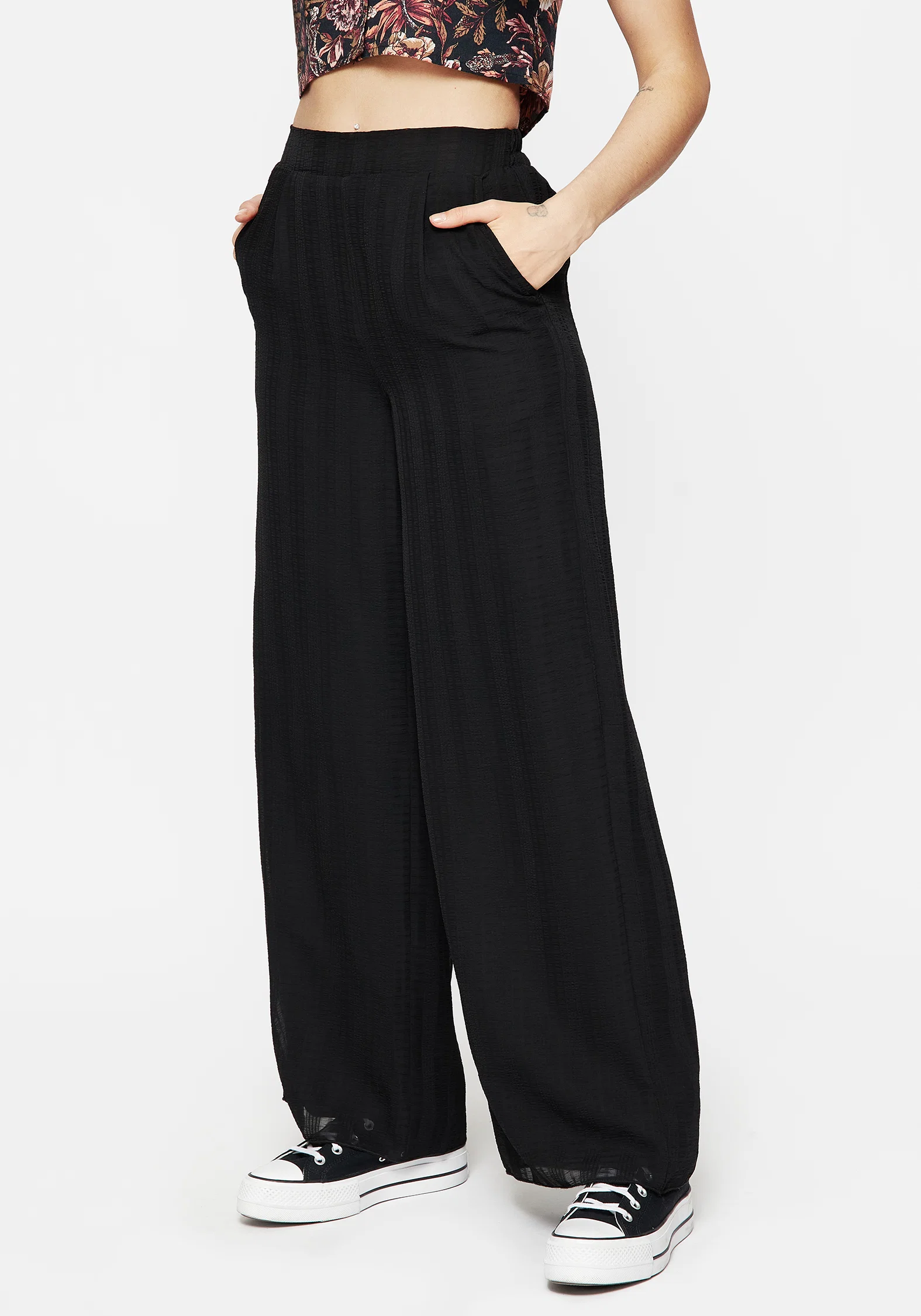 Tabitha Wide Leg Check Trousers - Image 5