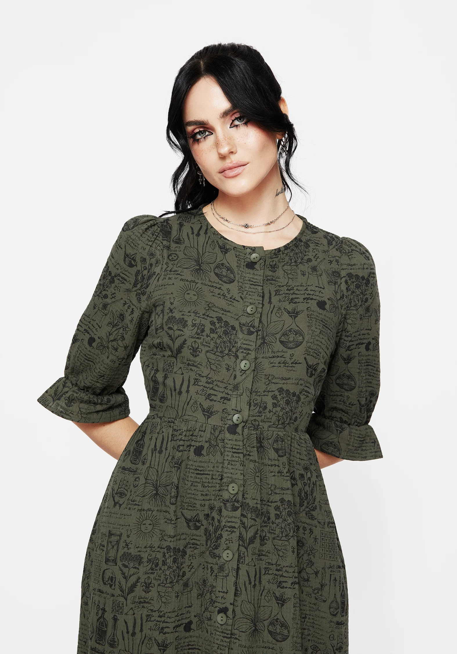 Taddea Cotton Button Up Midaxi Dress - Image 4