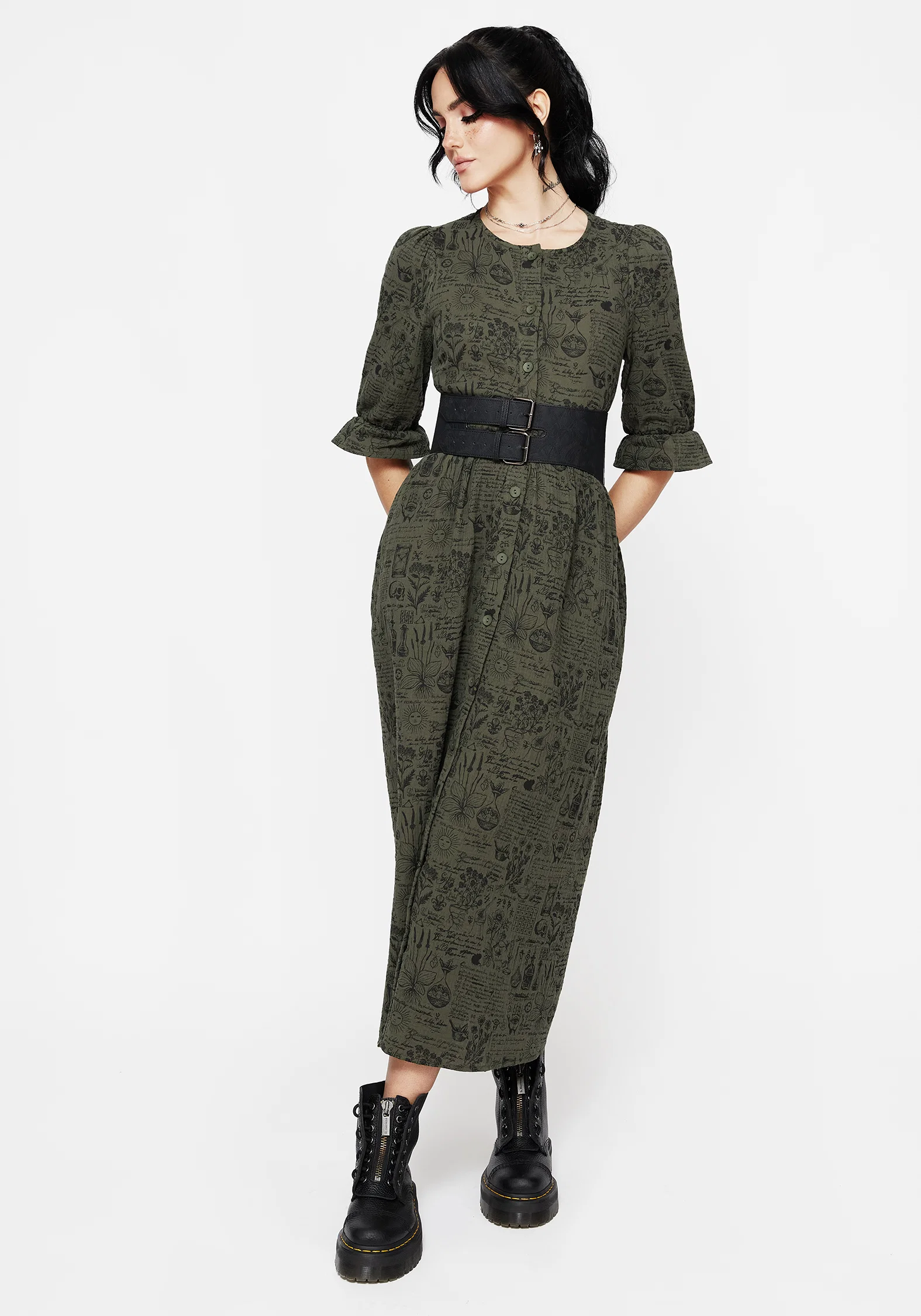 Taddea Cotton Button Up Midaxi Dress - Image 5