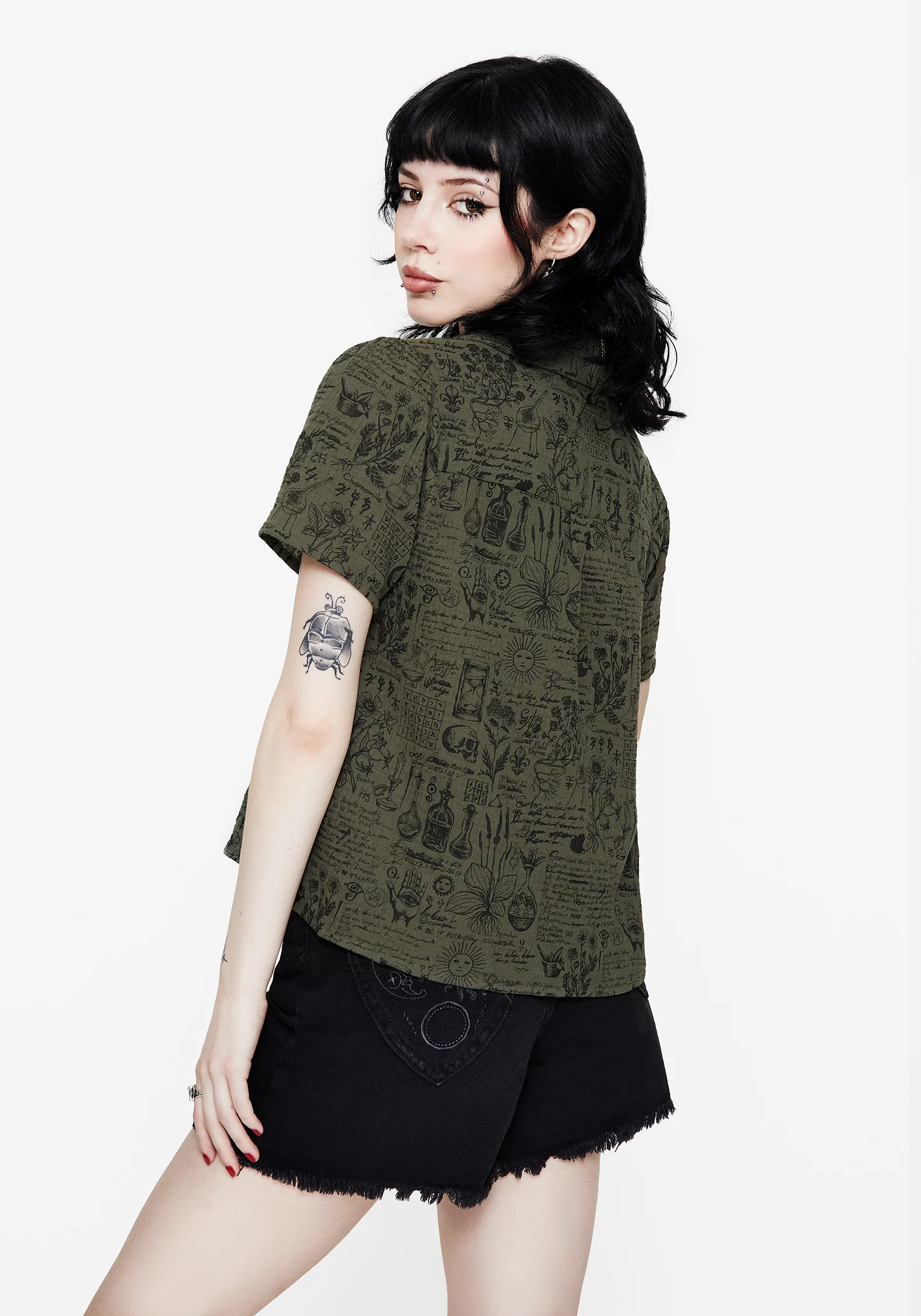 Taddea Cotton Relaxed Button Up Blouse - Image 3