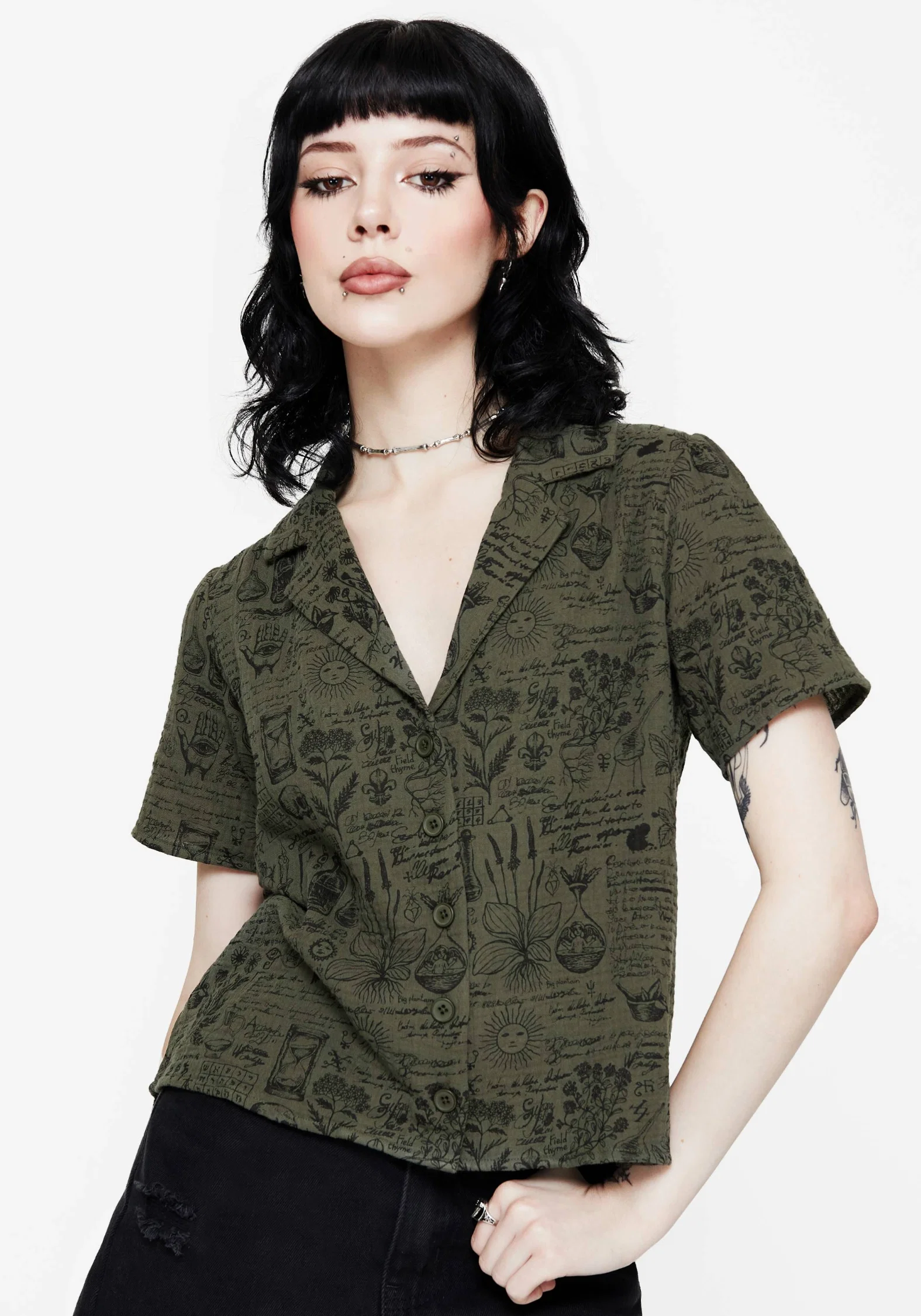 Taddea Cotton Relaxed Button Up Blouse - Image 5