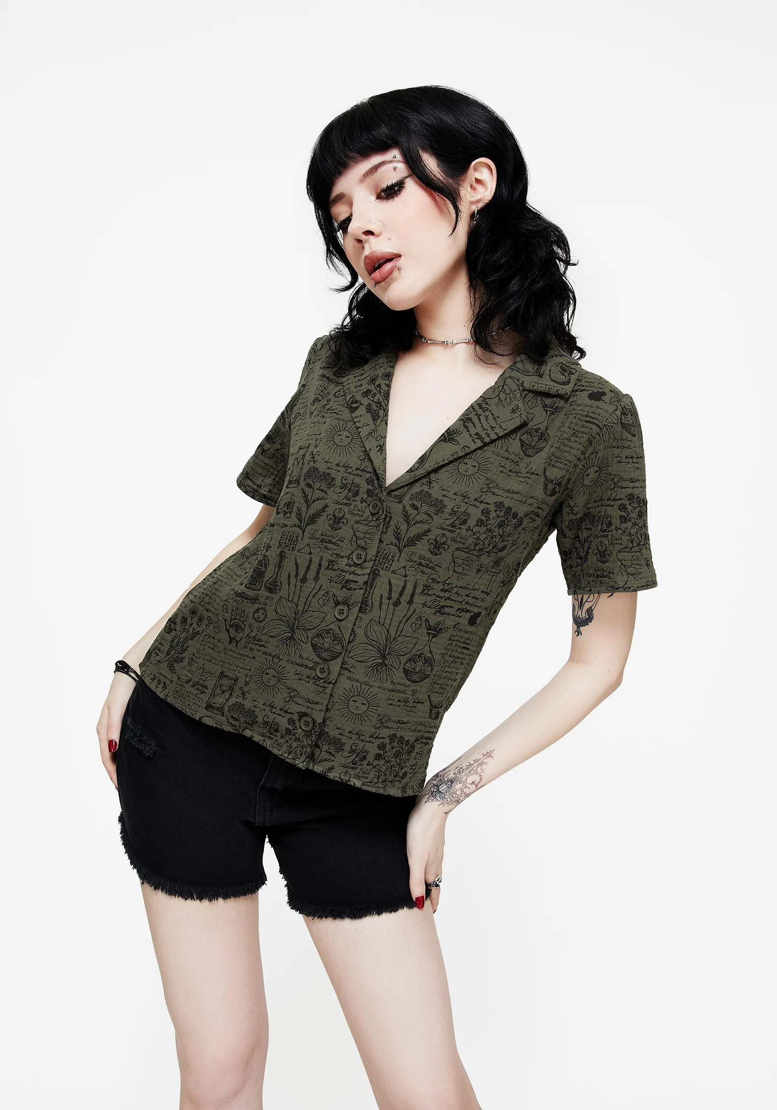 Taddea Cotton Relaxed Button Up Blouse - Image 6