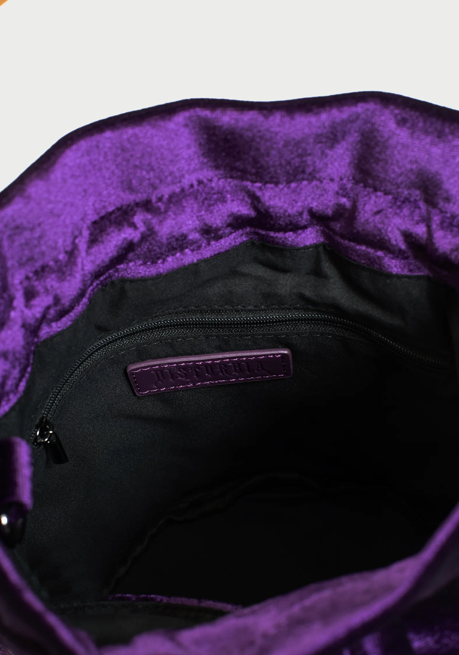 Tamsin Purple Velvet Bucket Bag - Image 7