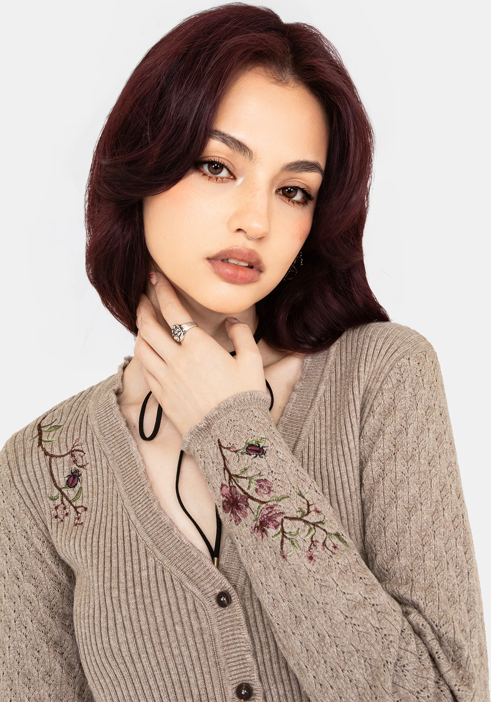 Tantra Floral Beetle Embroidered Cardigan - Image 5