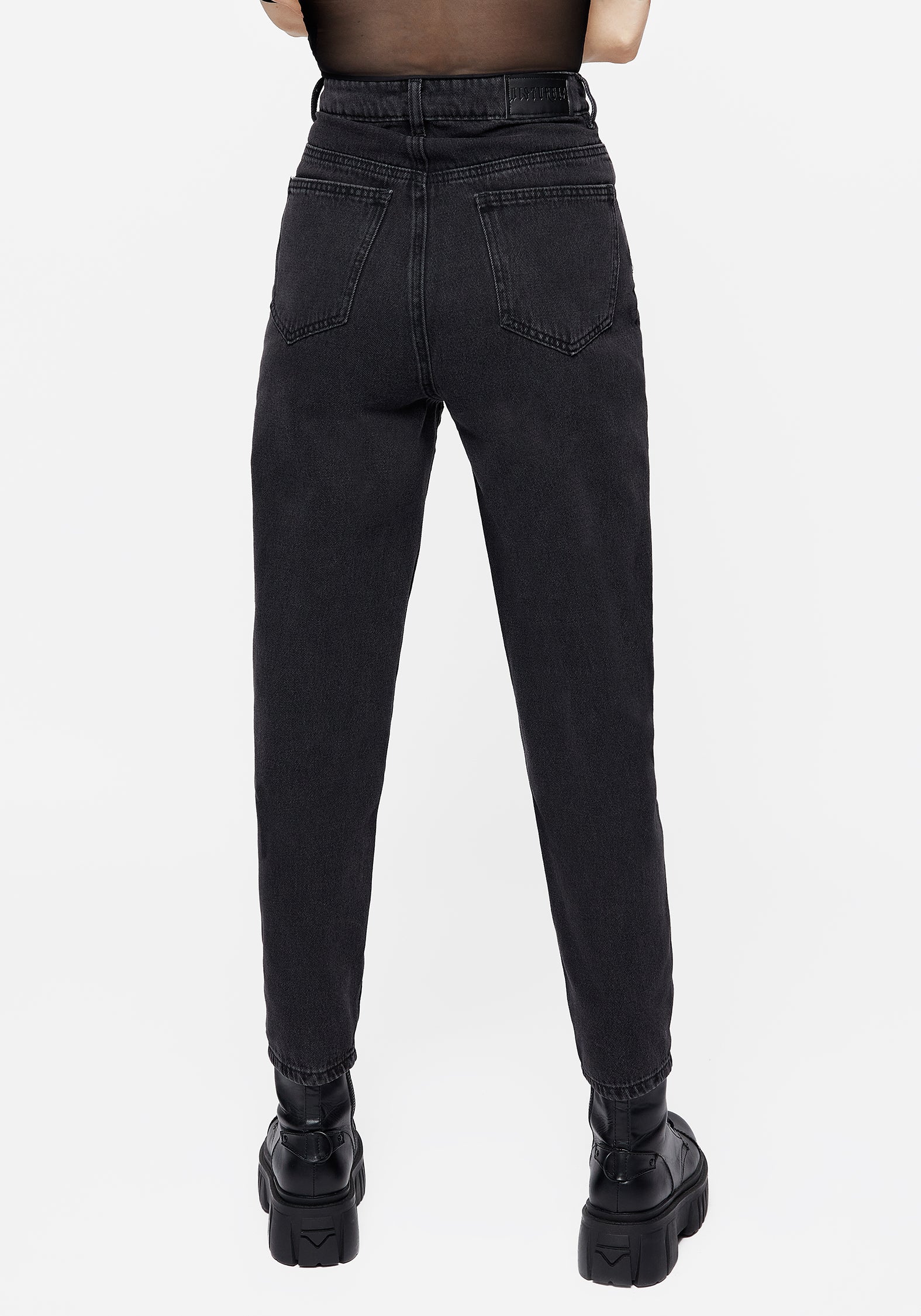 Tarantism Embroidered Mom Jeans - Image 4