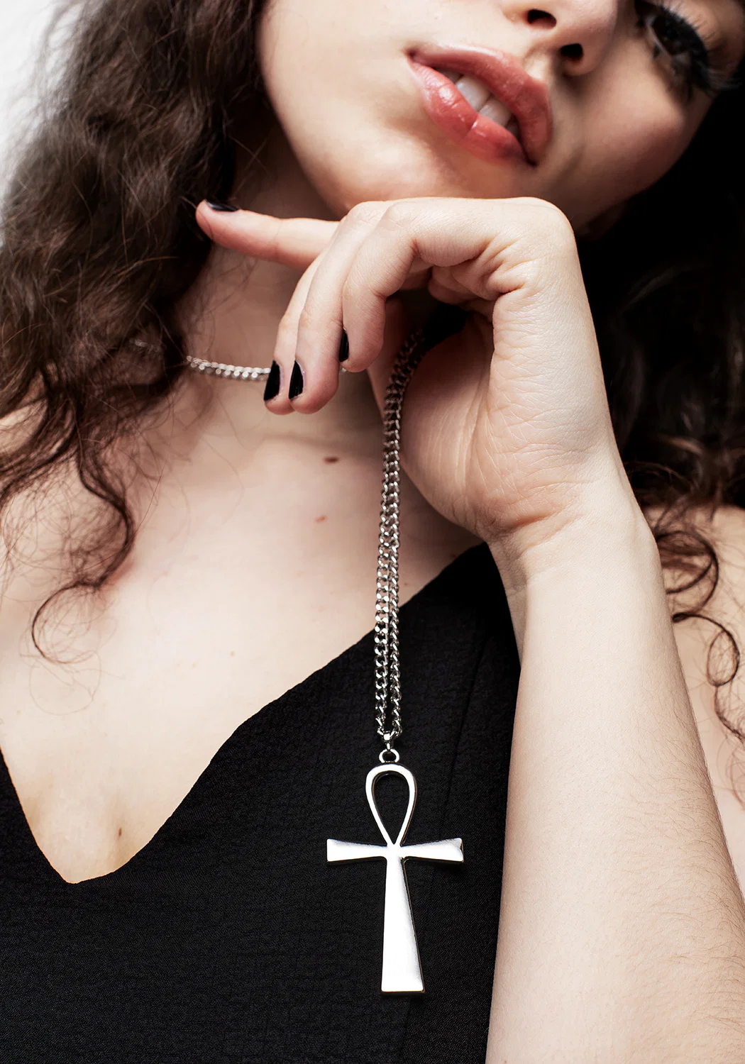 Taweret Long Chain Ankh Pendant - Image 3