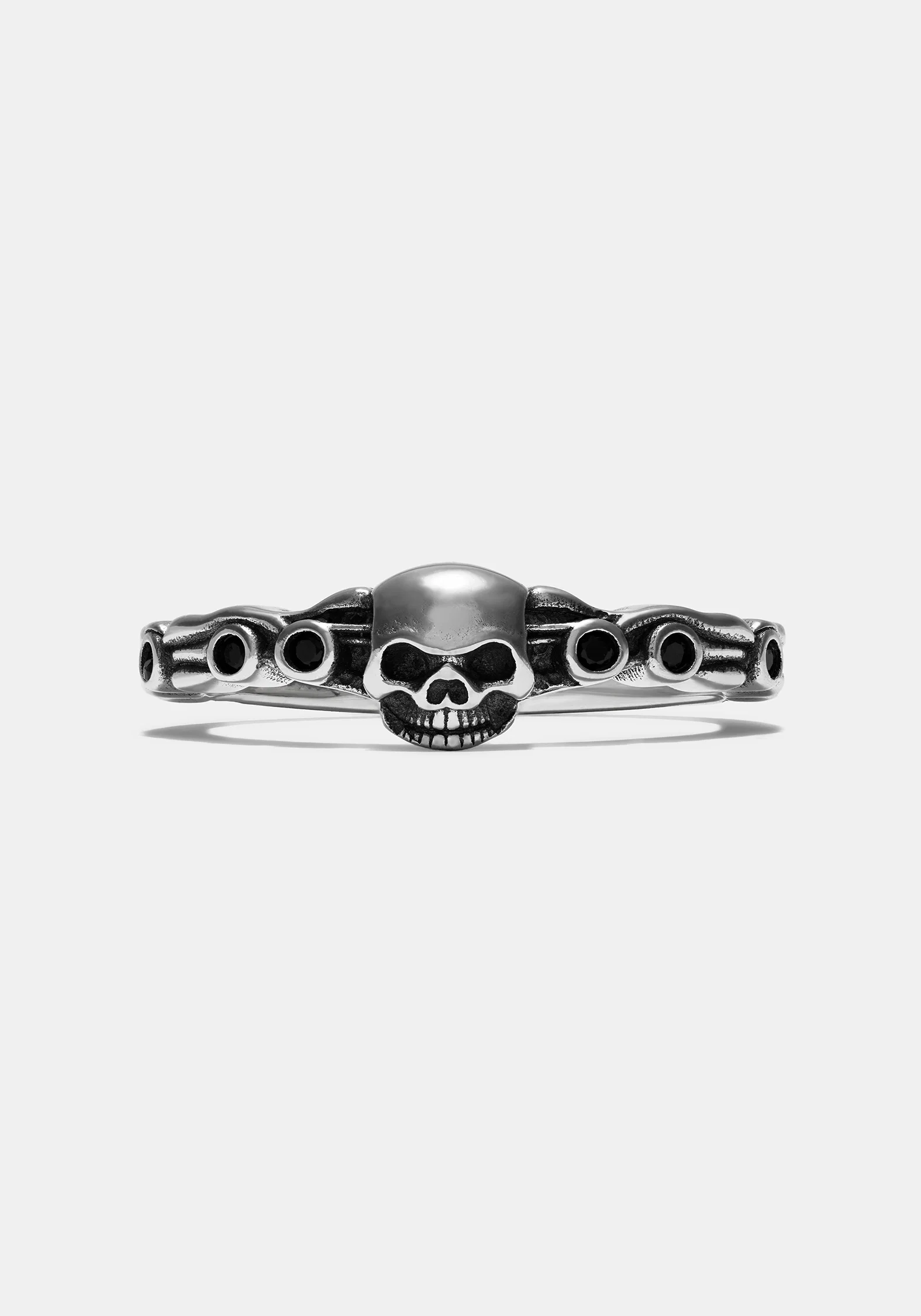 Teara Skull Sterling Silver Black Spinel Ring - Image 3