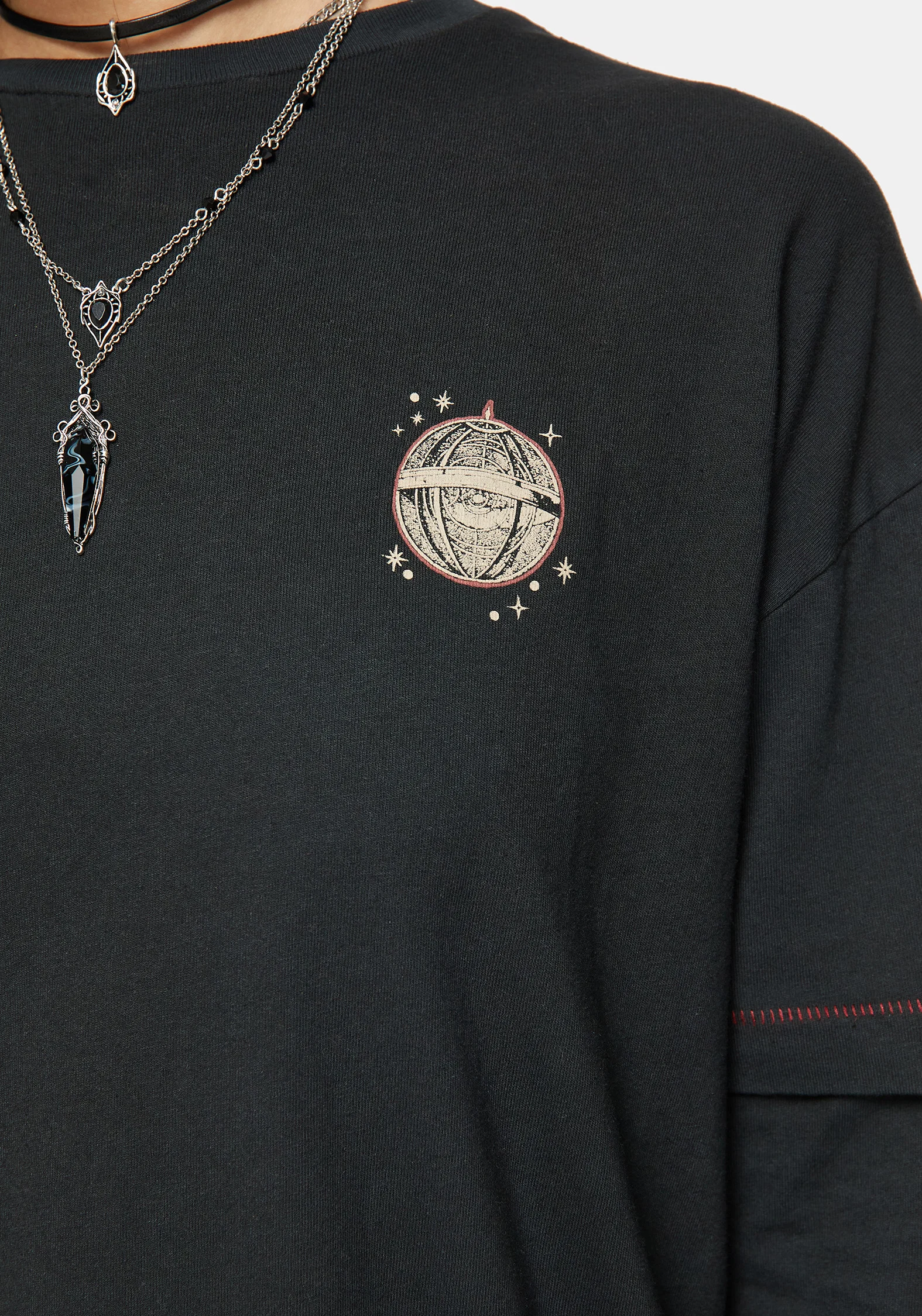 Temperance Tarot Graphic Long Sleeve Tee Dress - Image 2