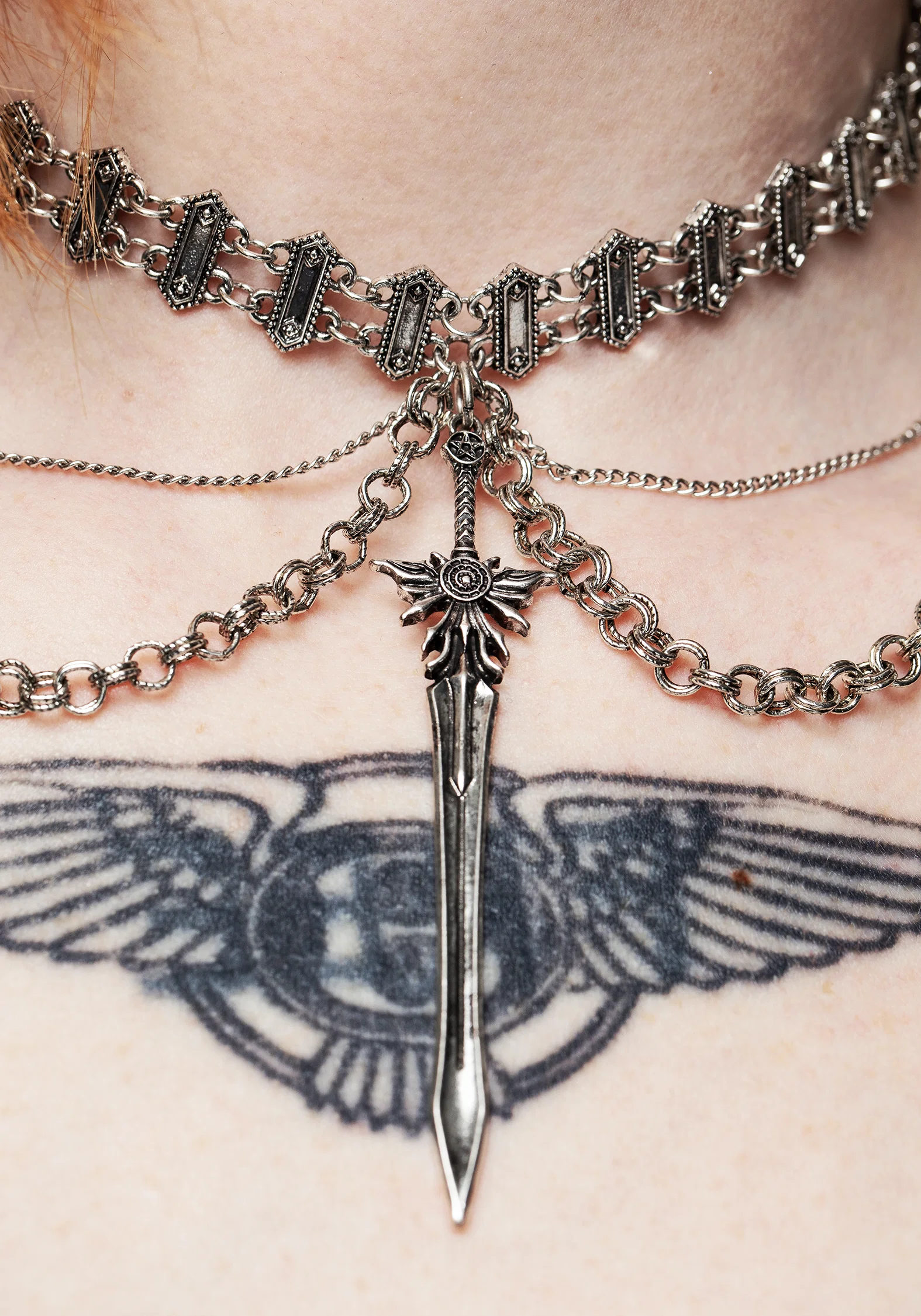 Tempo Layered Chain Choker Necklace - Image 5