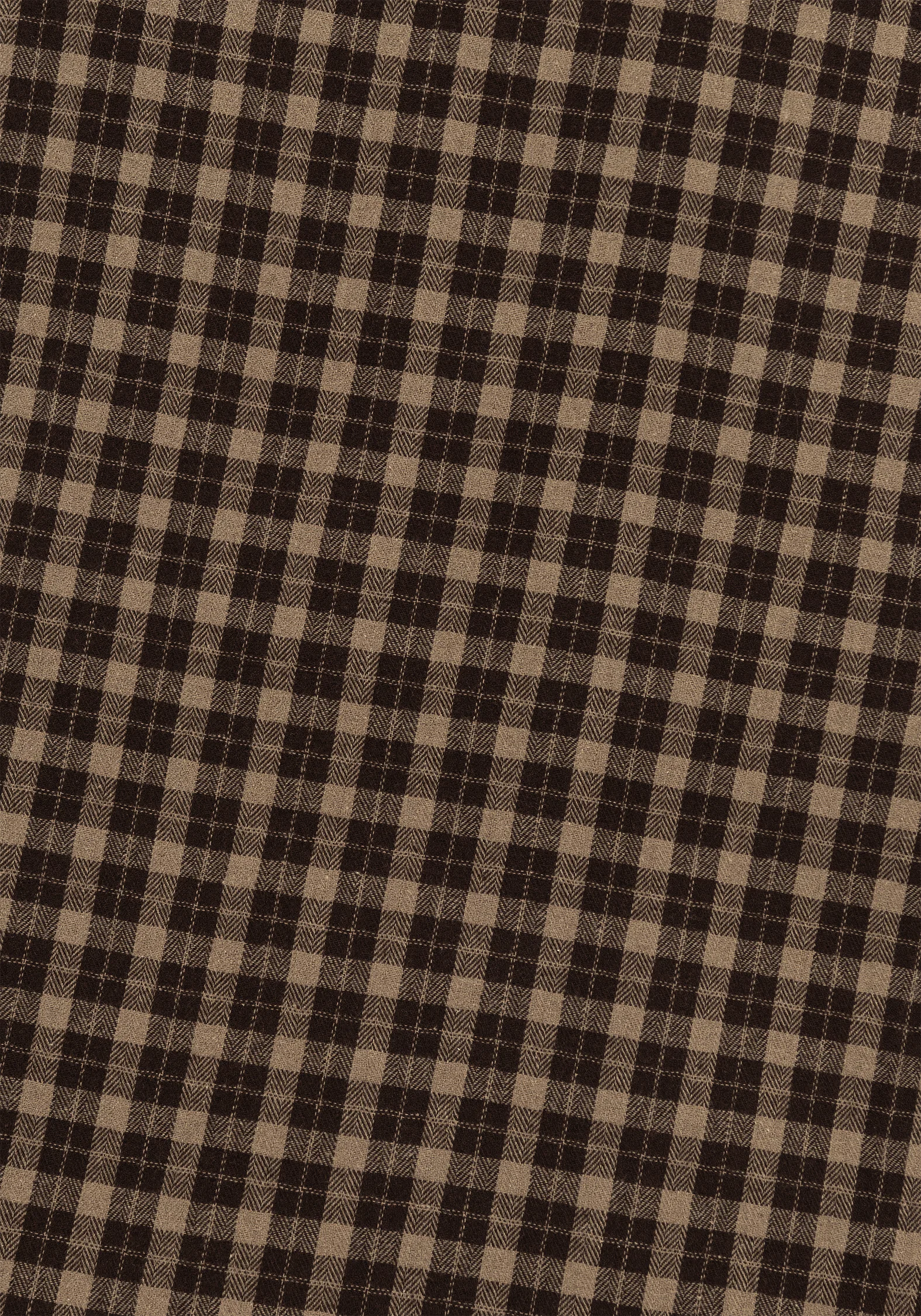 Terra Cotton Check Midi Skirt - Brown - Image 8