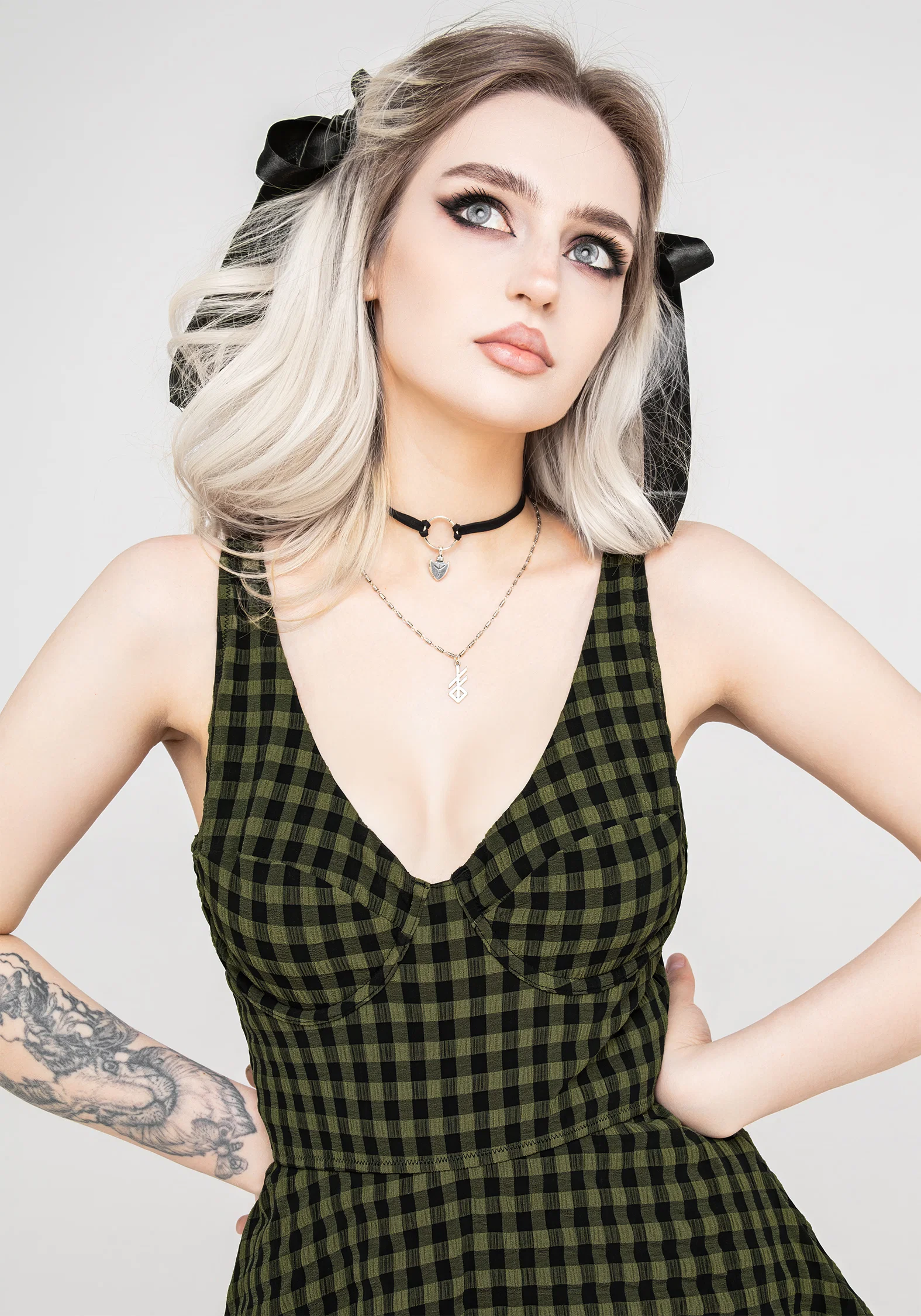 Terra Gingham Peplum Skirted Swimsuit - Image 6