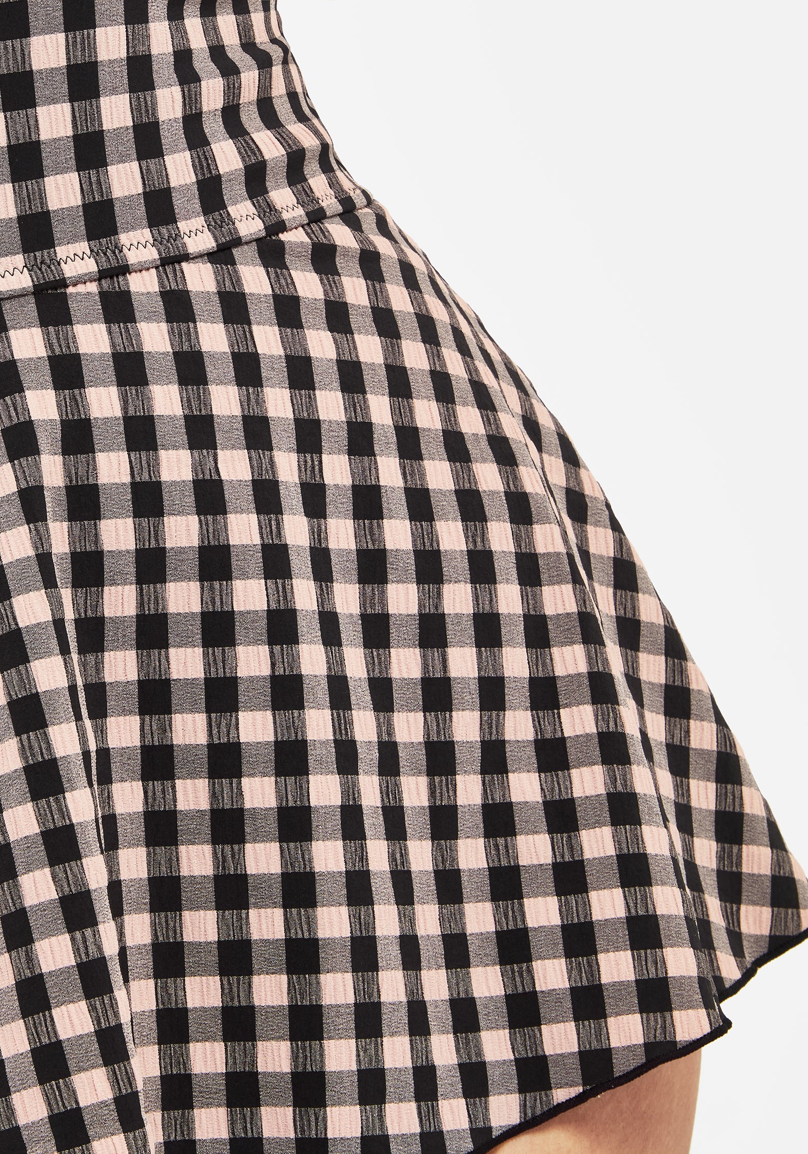 Terra Gingham Peplum Skirted Swimsuit - Pink - Image 2