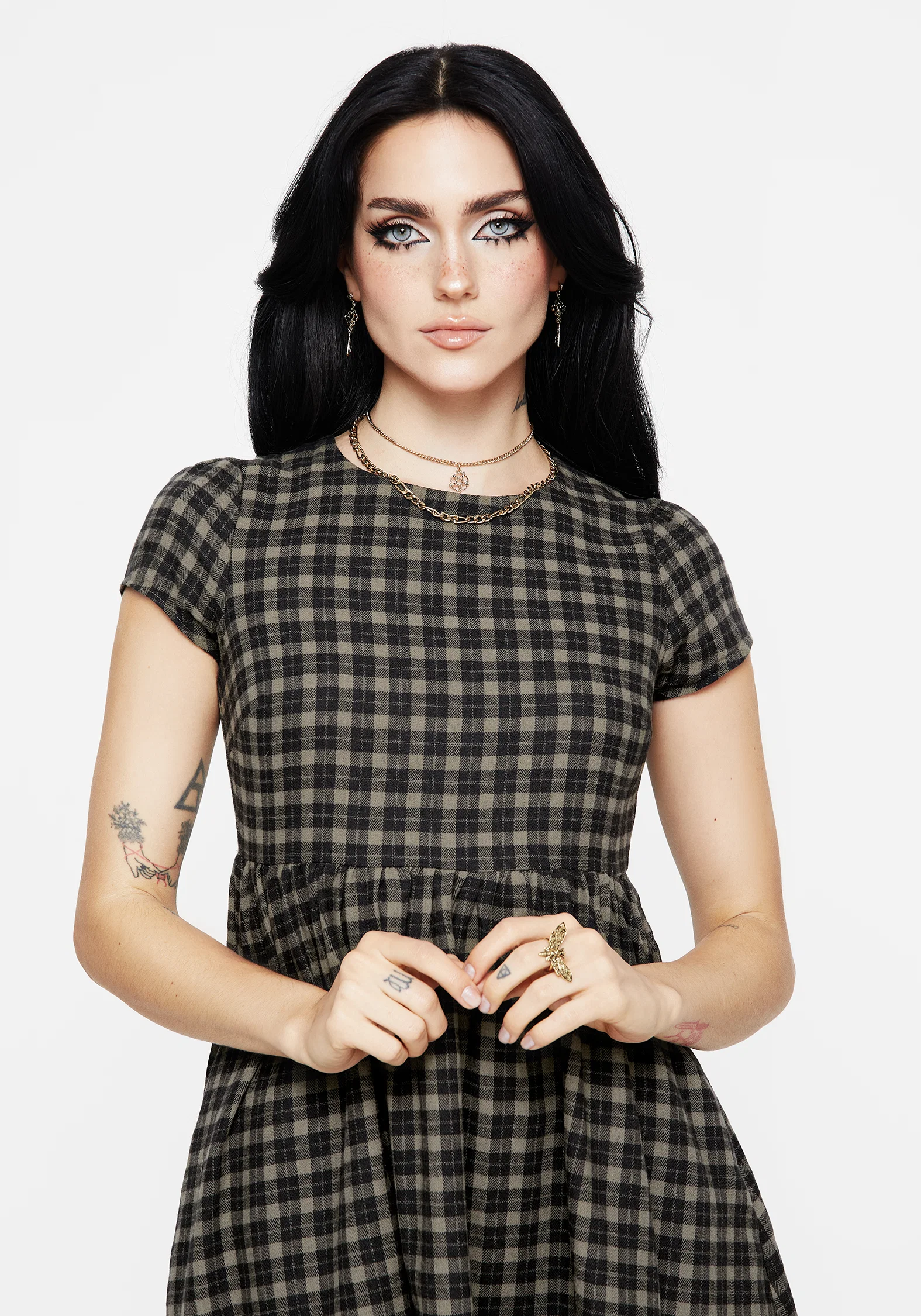 Terra Mini Smock Dress - Olive - Image 5