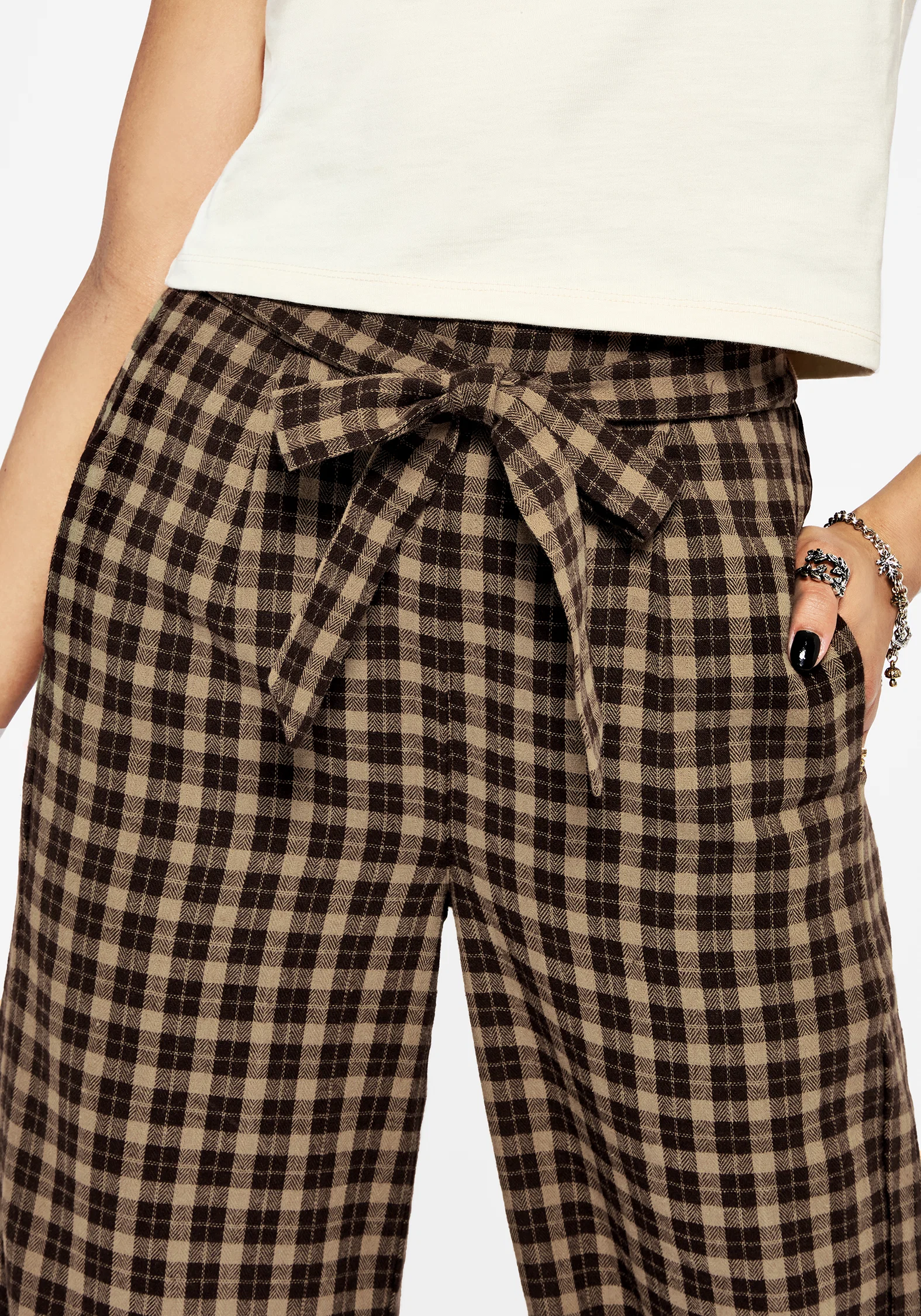 Terra Wide Leg Culotte Trouser - Brown - Image 2