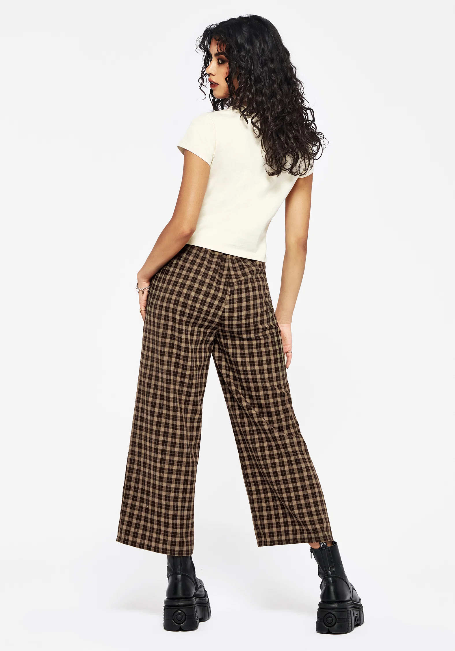 Terra Wide Leg Culotte Trouser - Brown - Image 3