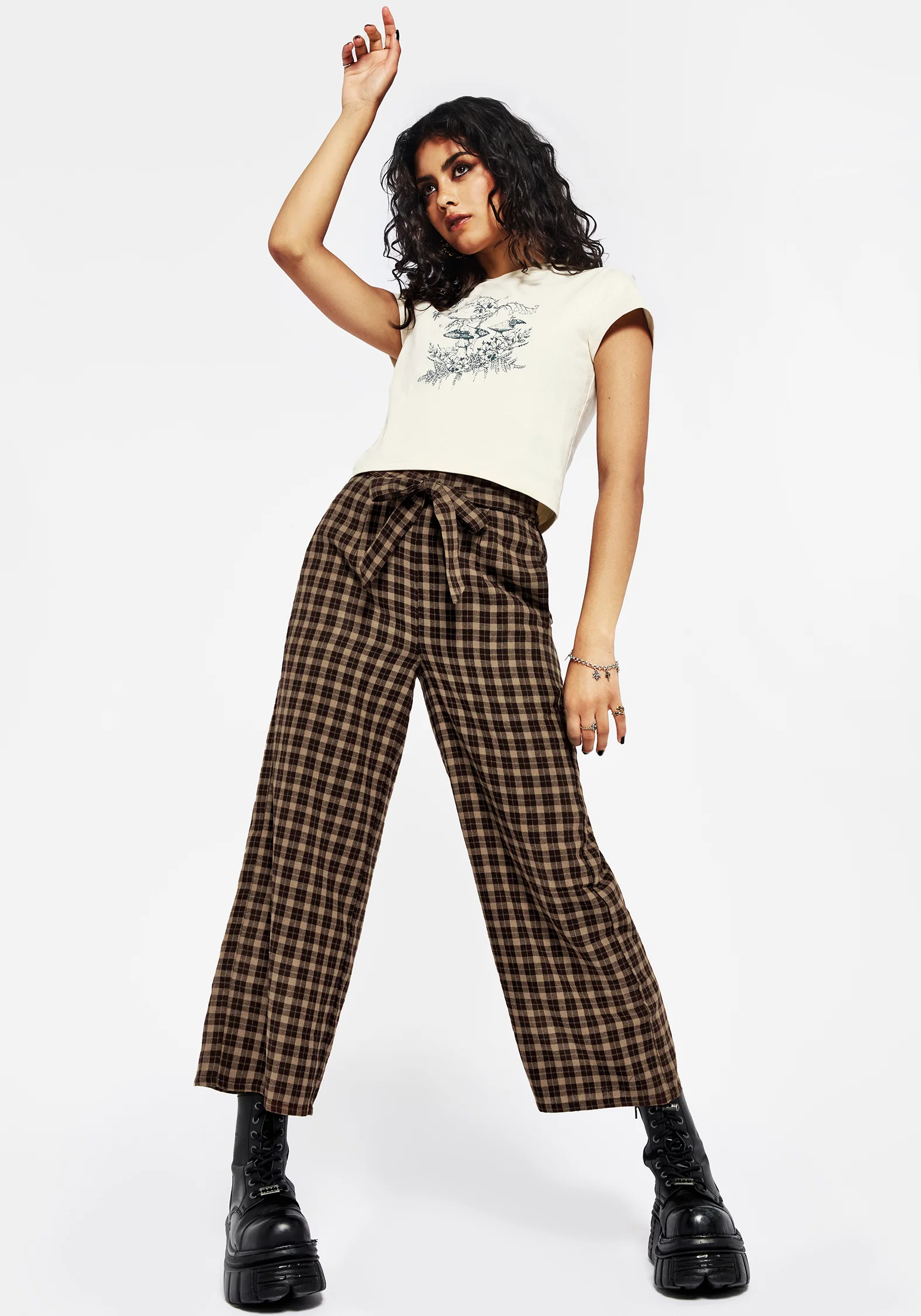 Terra Wide Leg Culotte Trouser - Brown - Image 4