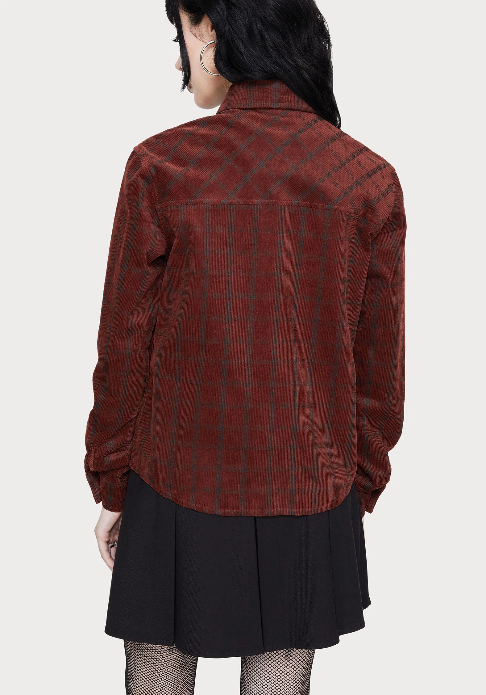 Terracotta Check Cord Shirt - Image 3