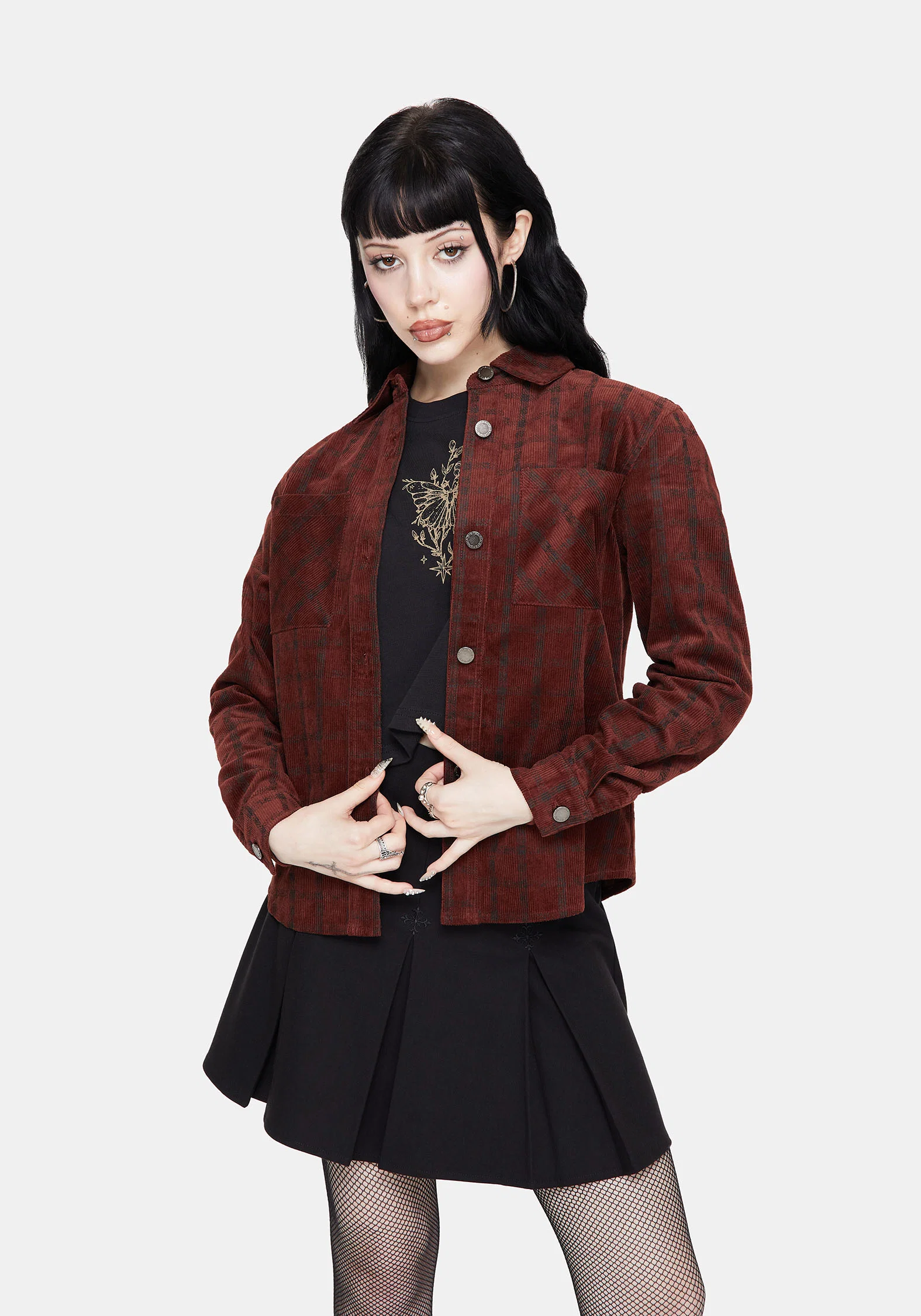 Terracotta Check Cord Shirt - Image 4