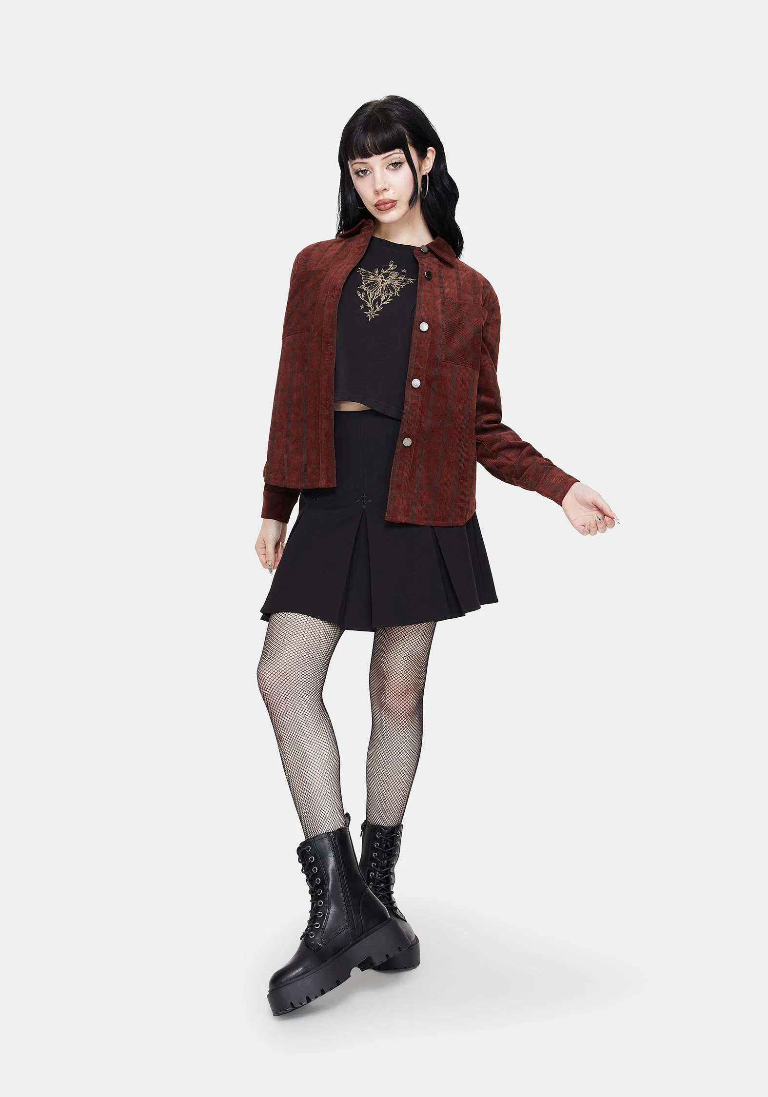 Terracotta Check Cord Shirt - Image 6