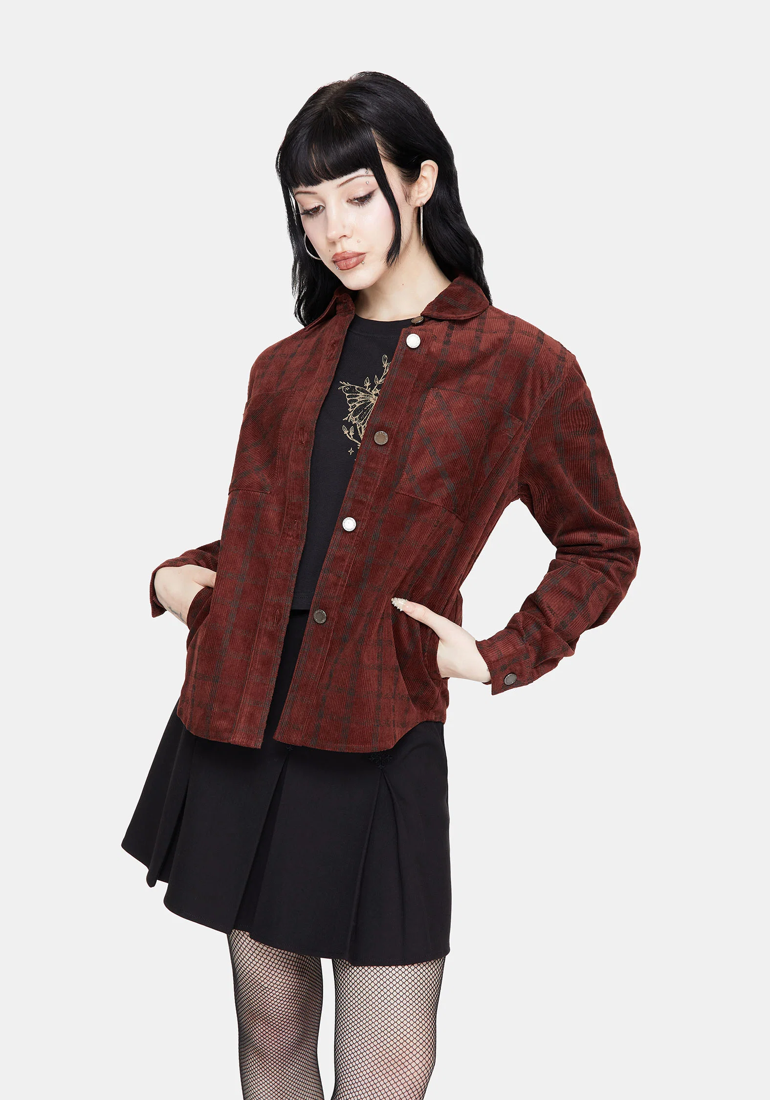 Terracotta Check Cord Shirt - Image 7