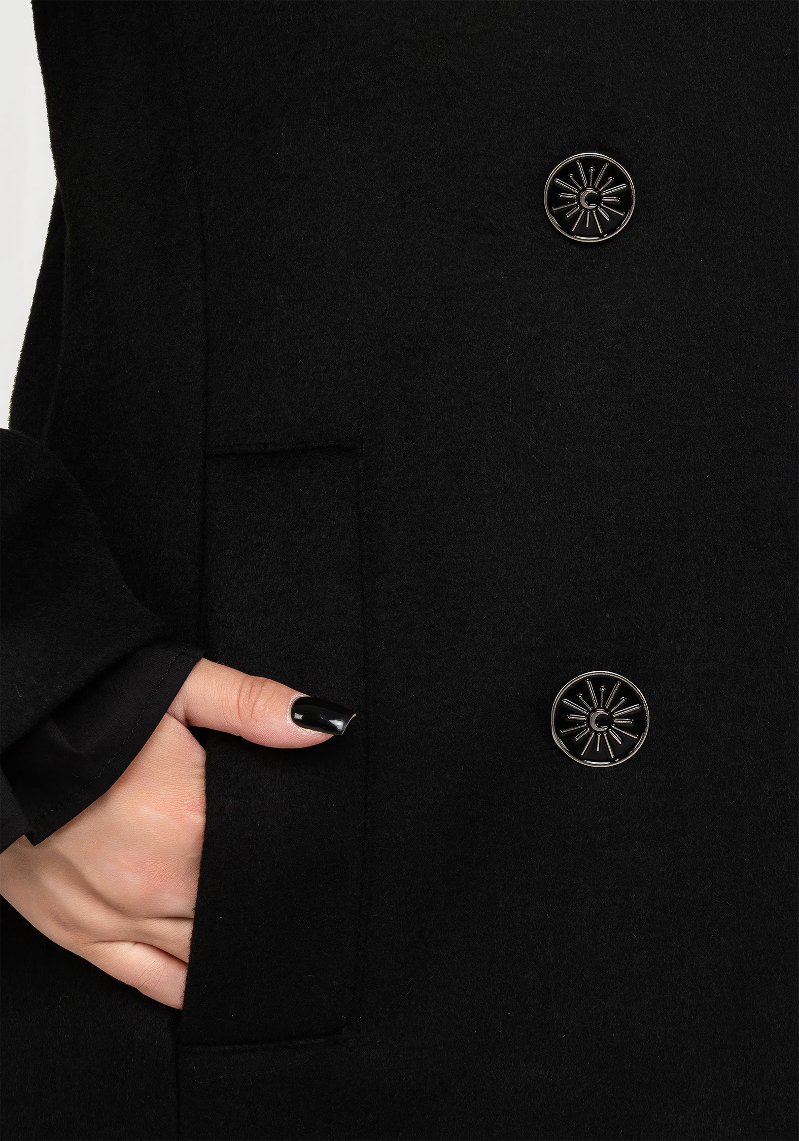 Theia Double Breasted Longline Wool Blend Coat - Image 2